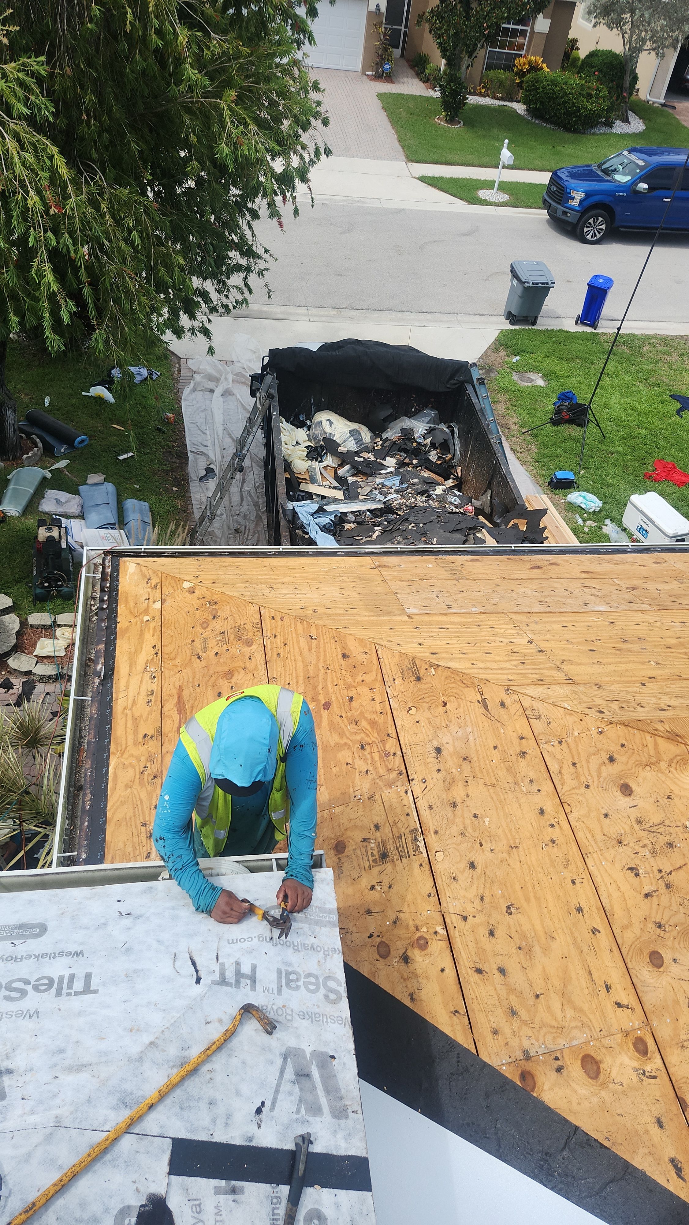 Tile Roof Replacement and Sheathing Repair in Boynton Beach by Aastro Roofing