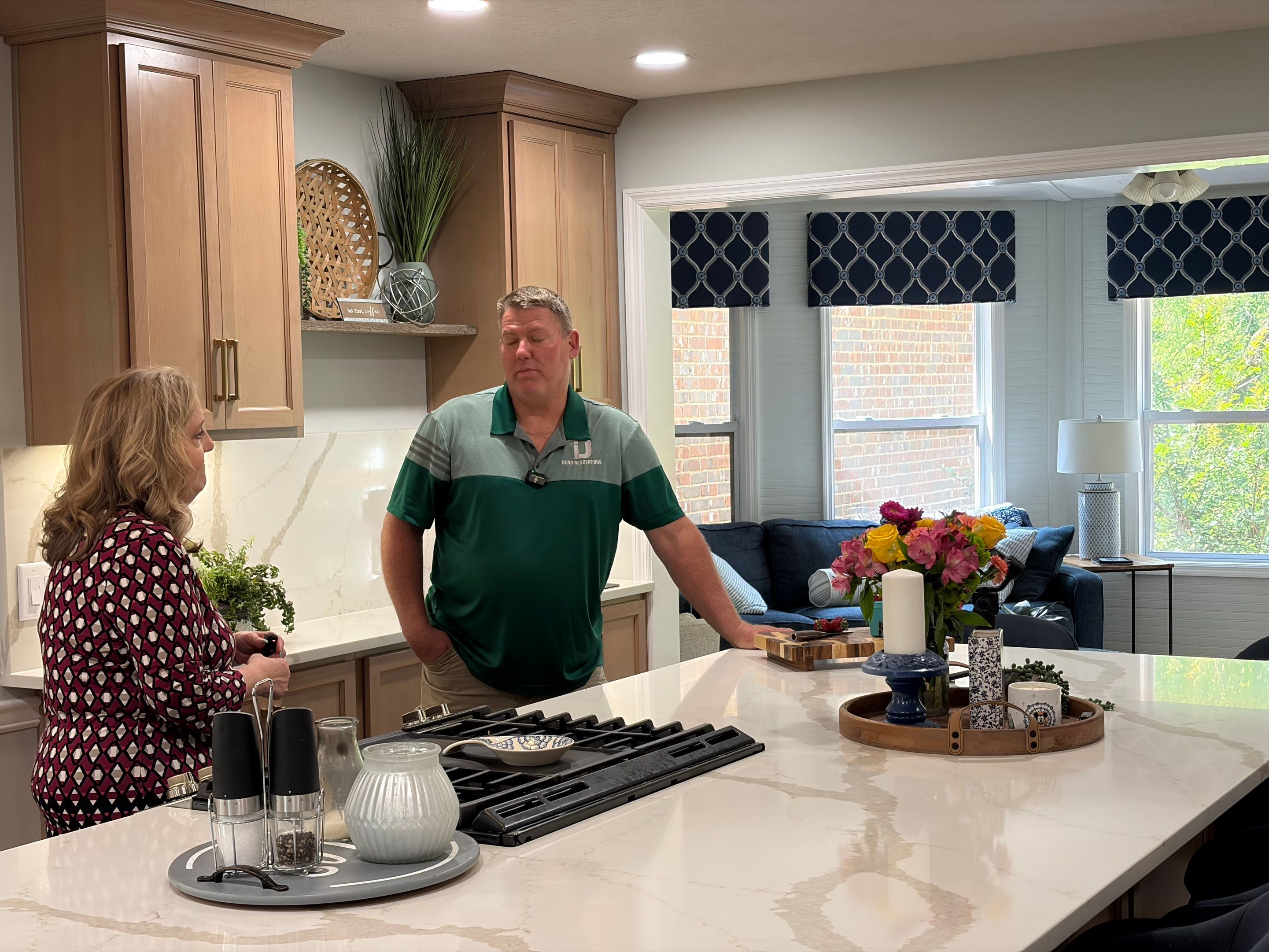 Modern Kitchen Remodel Featuring Quartz Backsplash, under cabinet lighintg, and a coffee bar in Mt. Juliet Tennessee by DeRo Renovations,LLC