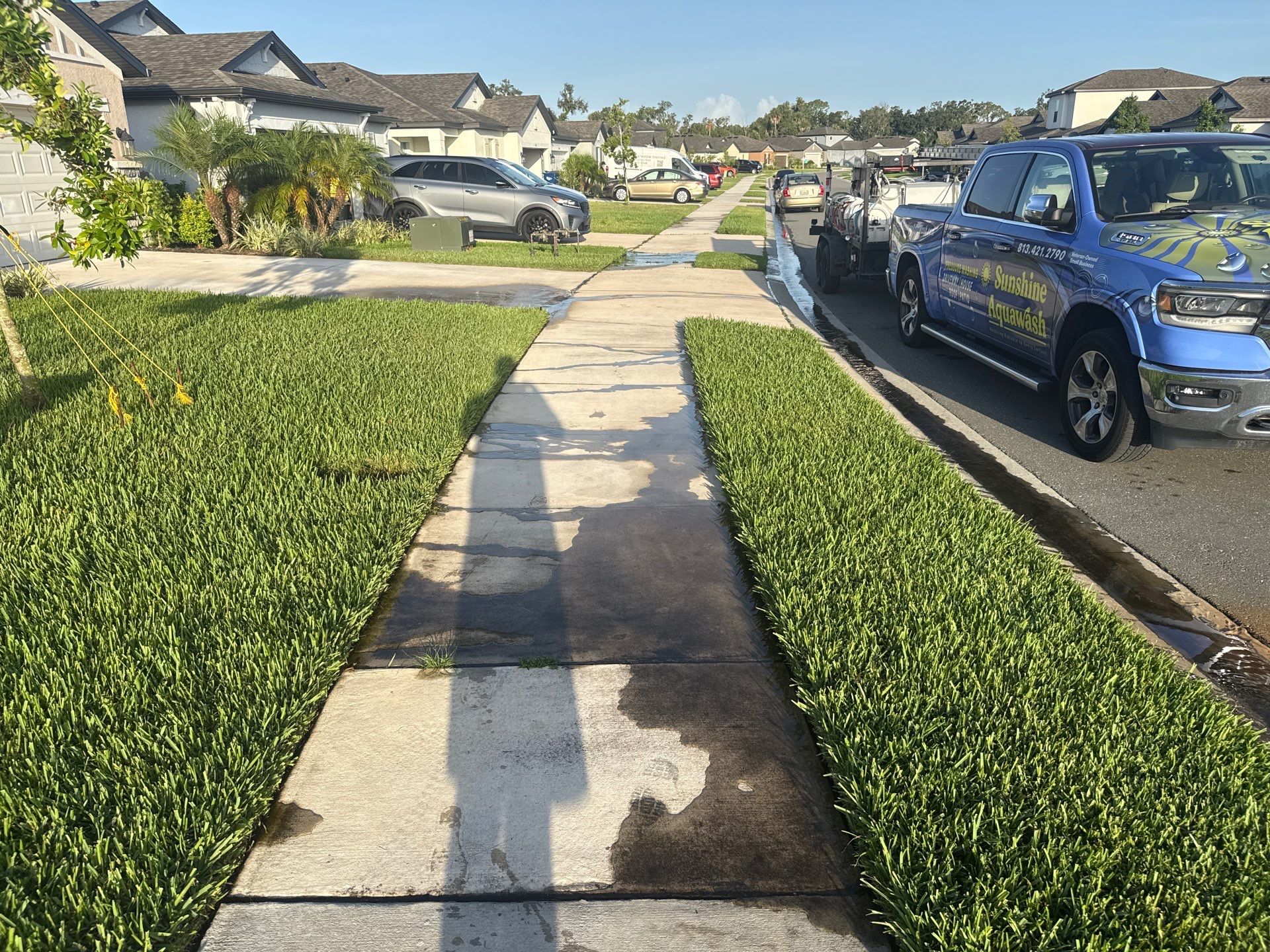 Driveway & Sidewalk Cleaning in Summerwoods Parrish, FL 34219 by Sunshine AquaWash