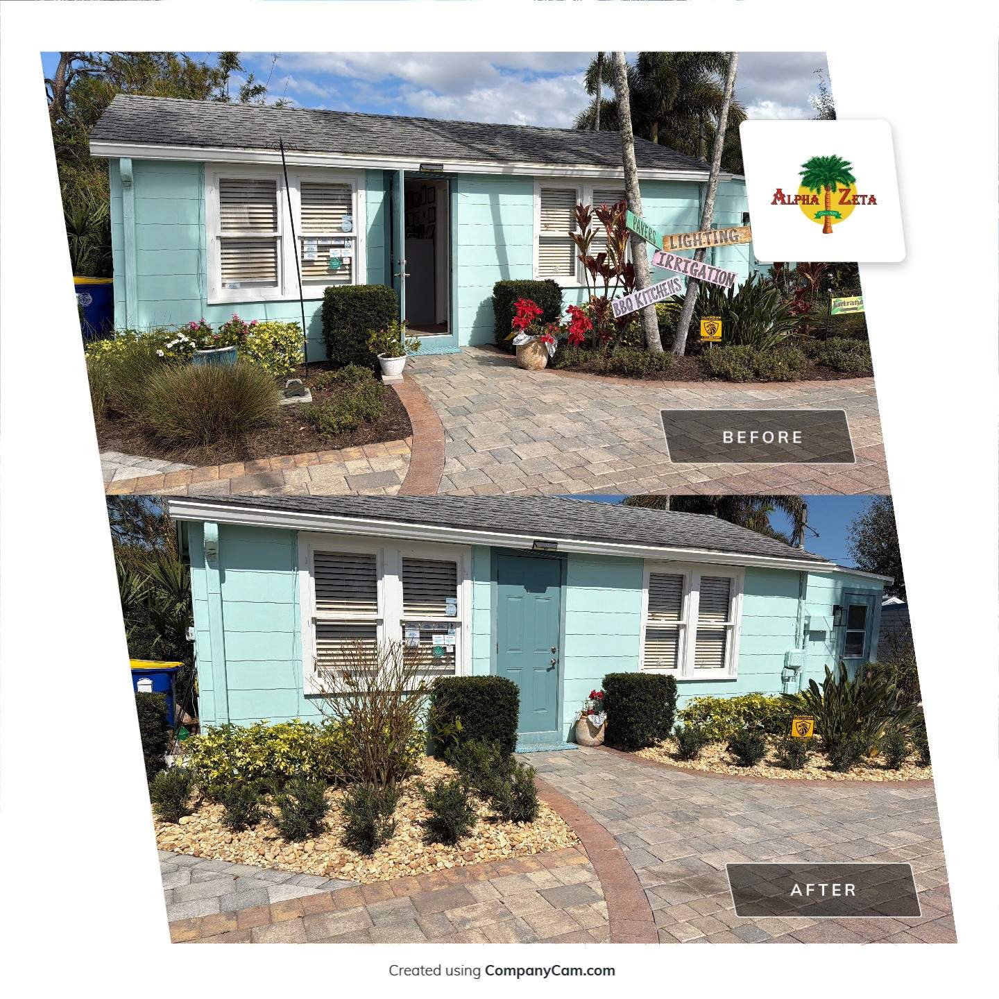 Alpha Zeta Office Front Landscape & Paver Renovation by Alpha Zeta Enterprises Inc