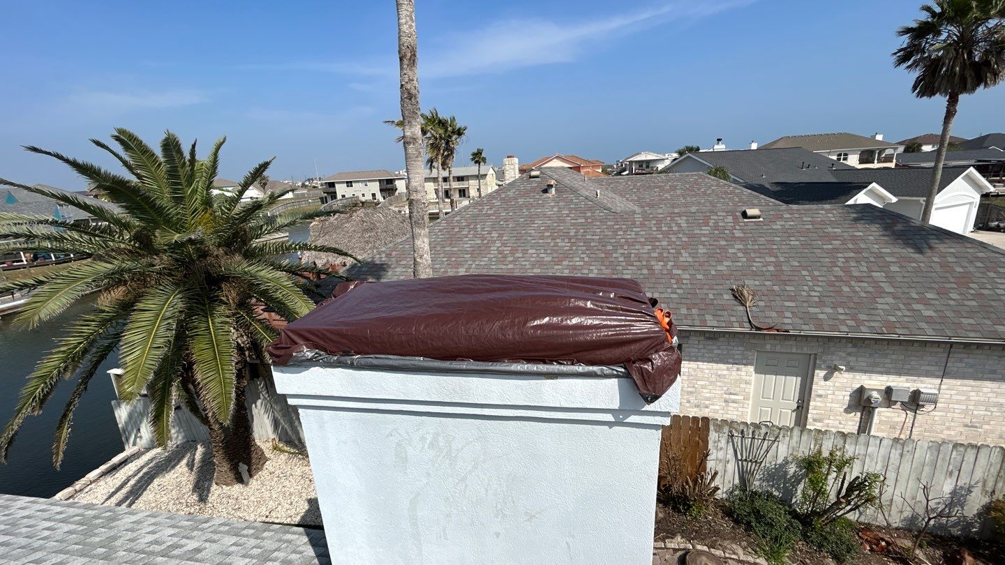 Residential Roofing Repair using Galvanized Chimney Cap & Chase by Lighthouse Roofing