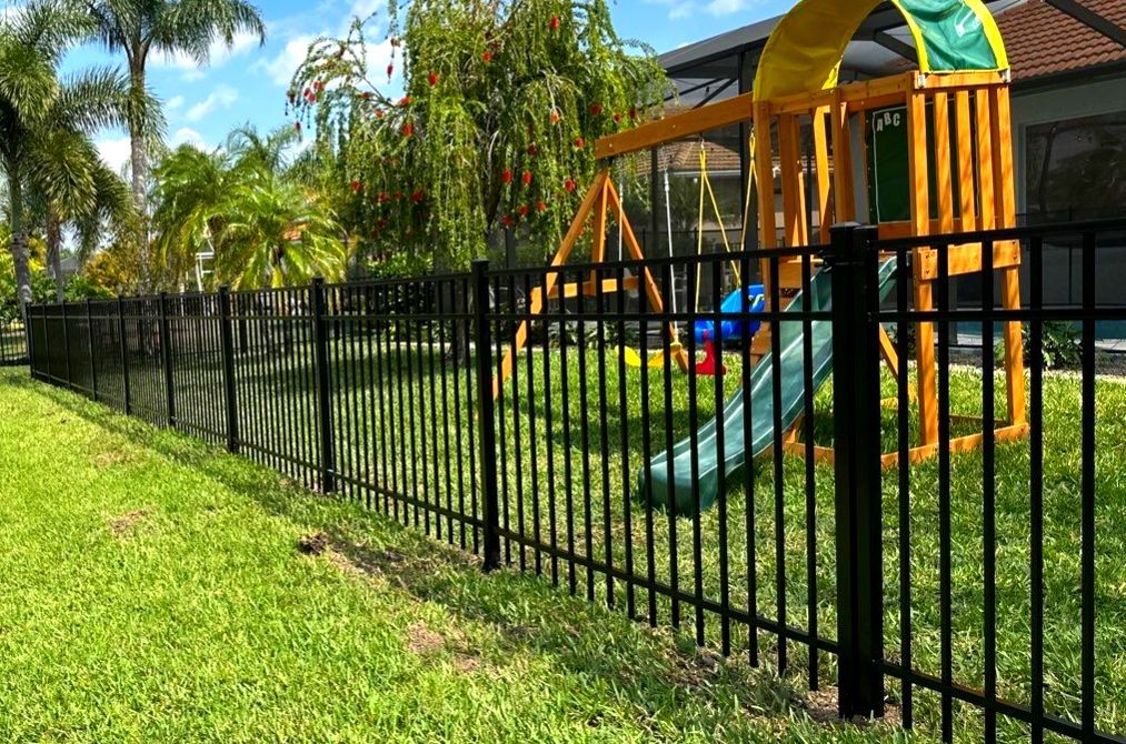 Aluminum Fence Installation using Black 3 Rail Aluminum Fence by Asap fence and gates, LLC