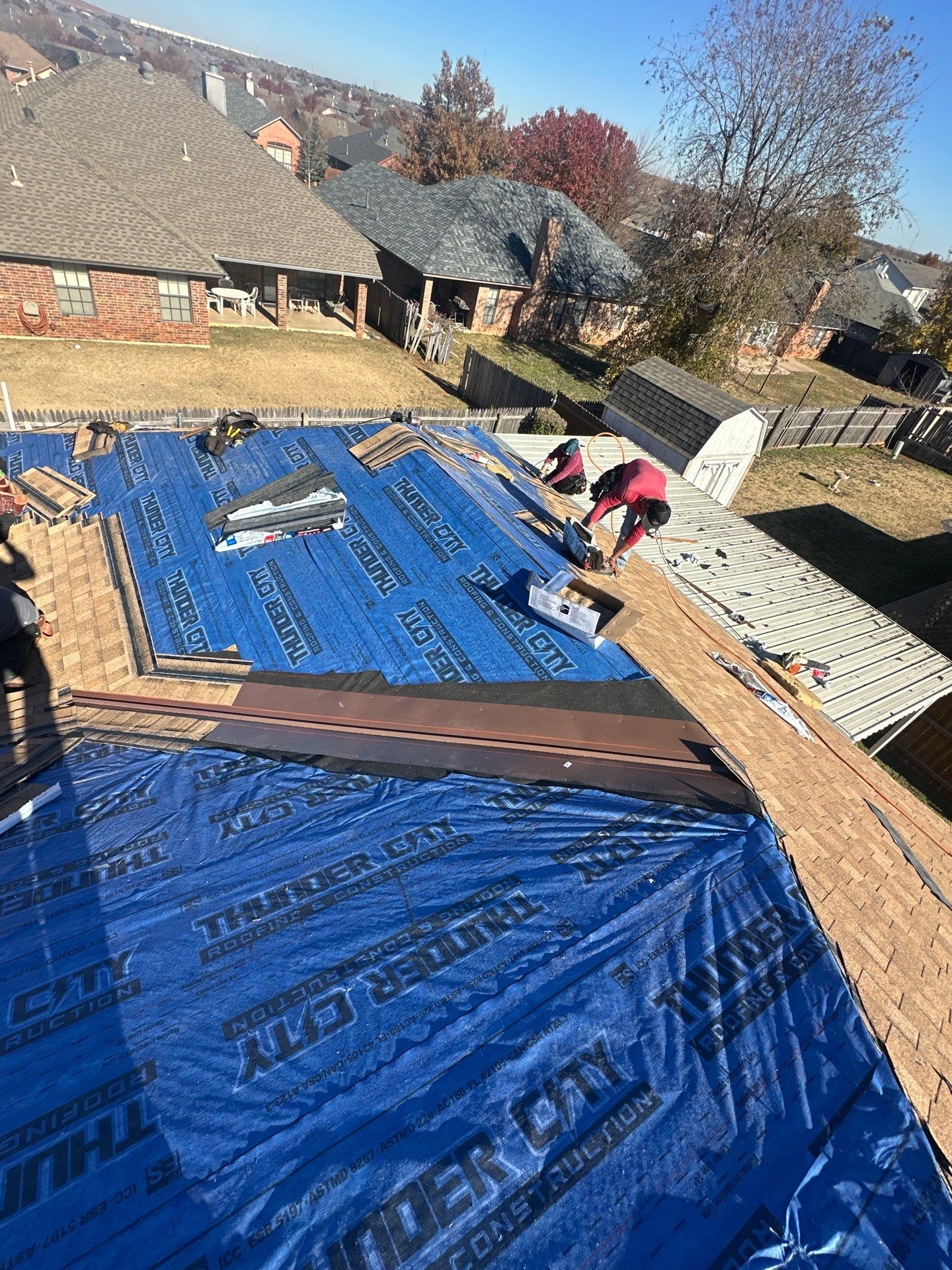 Residential Roofing Installation using titan xt rustic cedar by Thunder City Roofing