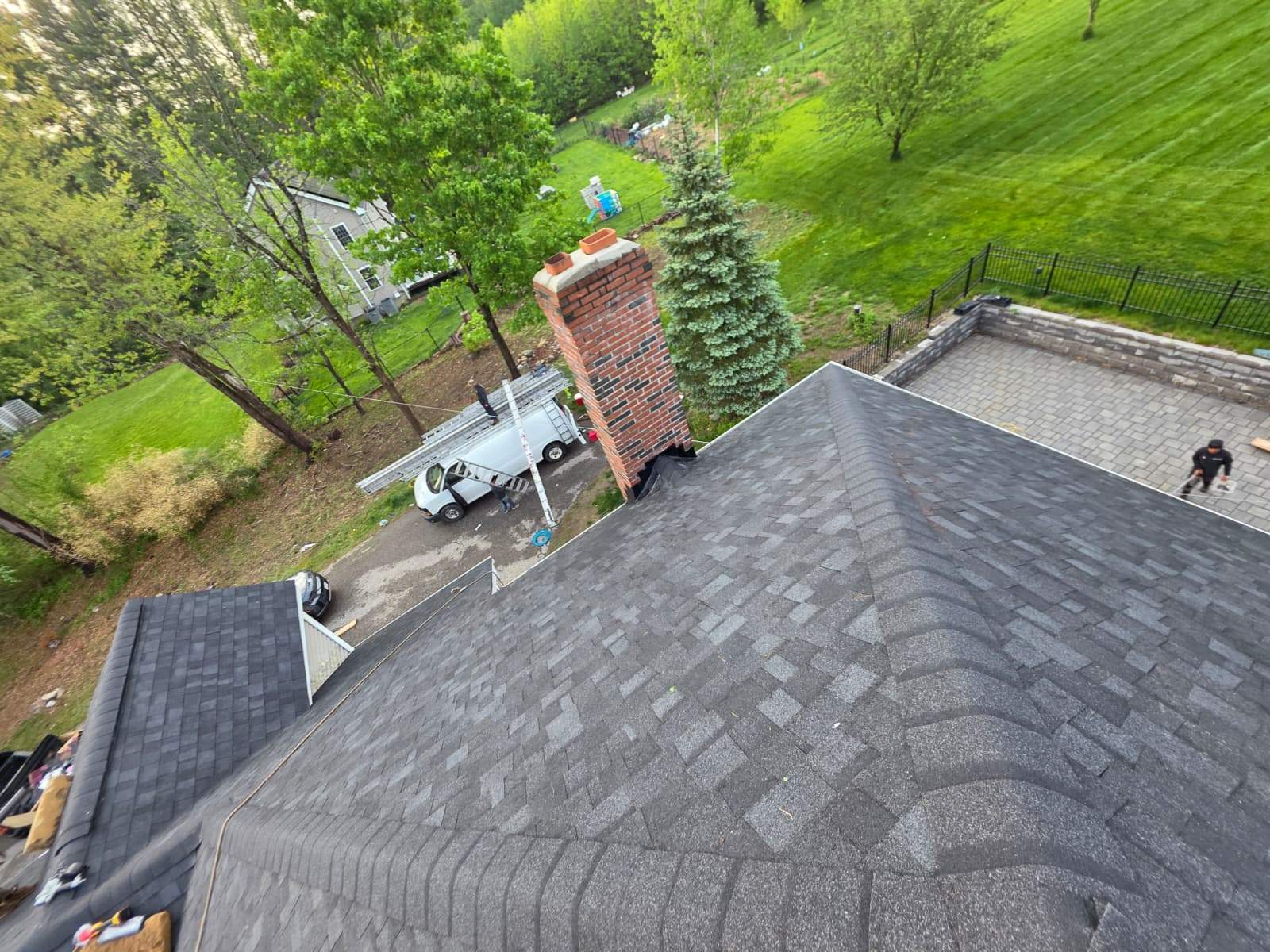  Full Strip & Re-Roof in Leicester, MA – Owens Corning Duration, Onyx Black with Chimney Flashing Replacement by JOHNNYS PRO