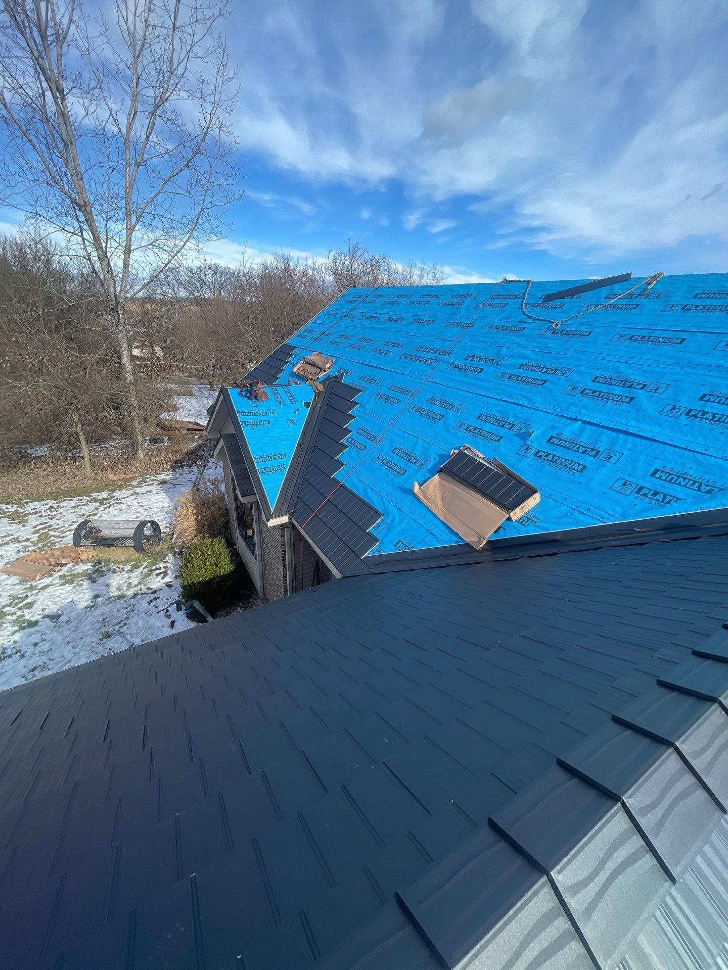 Metal Shake Shingle Roof and Gutter Installation in Angola, Indiana by 4Ever Metal Roofing