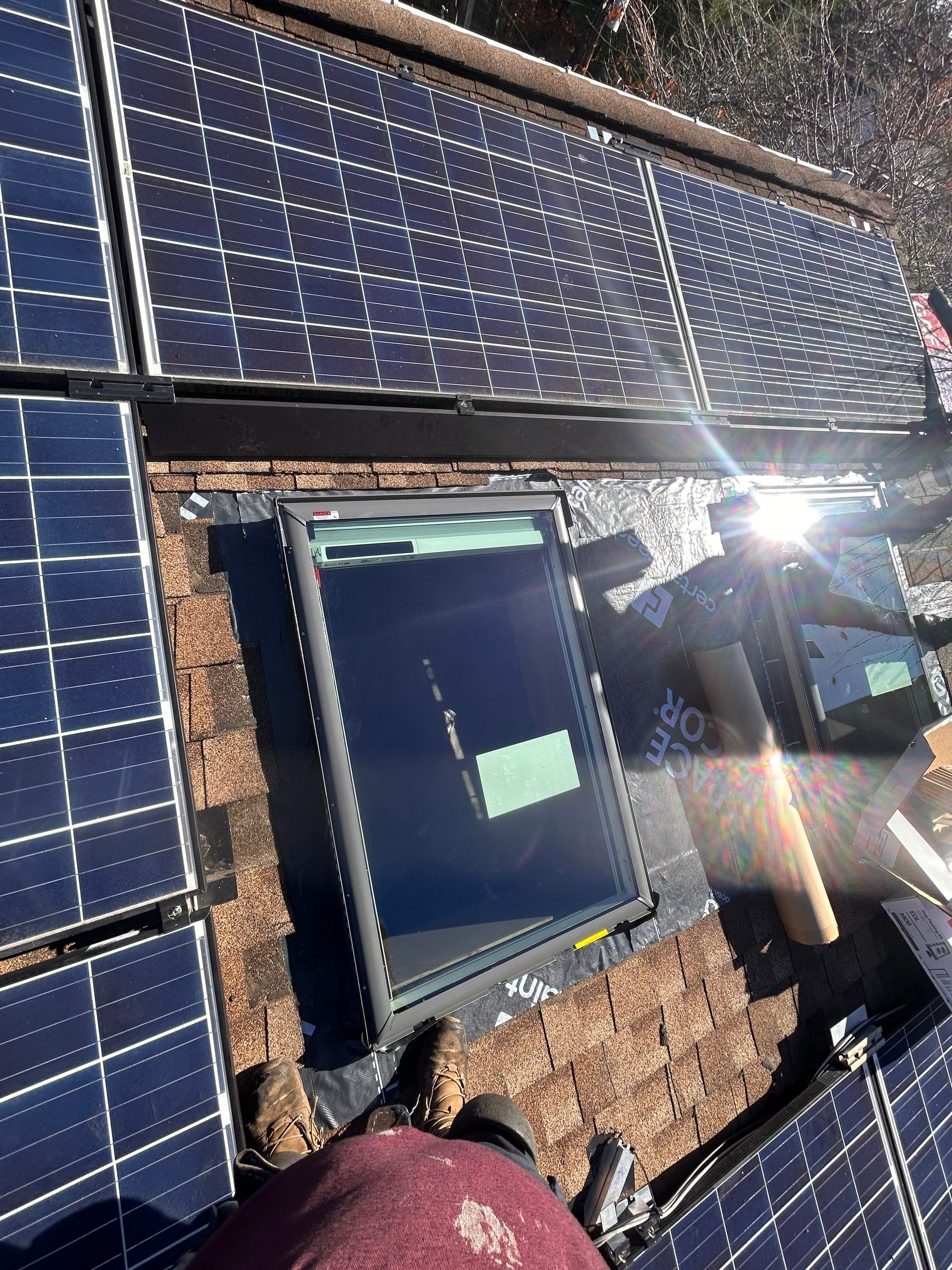 Tewksbury Dual Skylight Replacement with Solar Shades by Mighty Dog Roofing of Greater Middlesex County