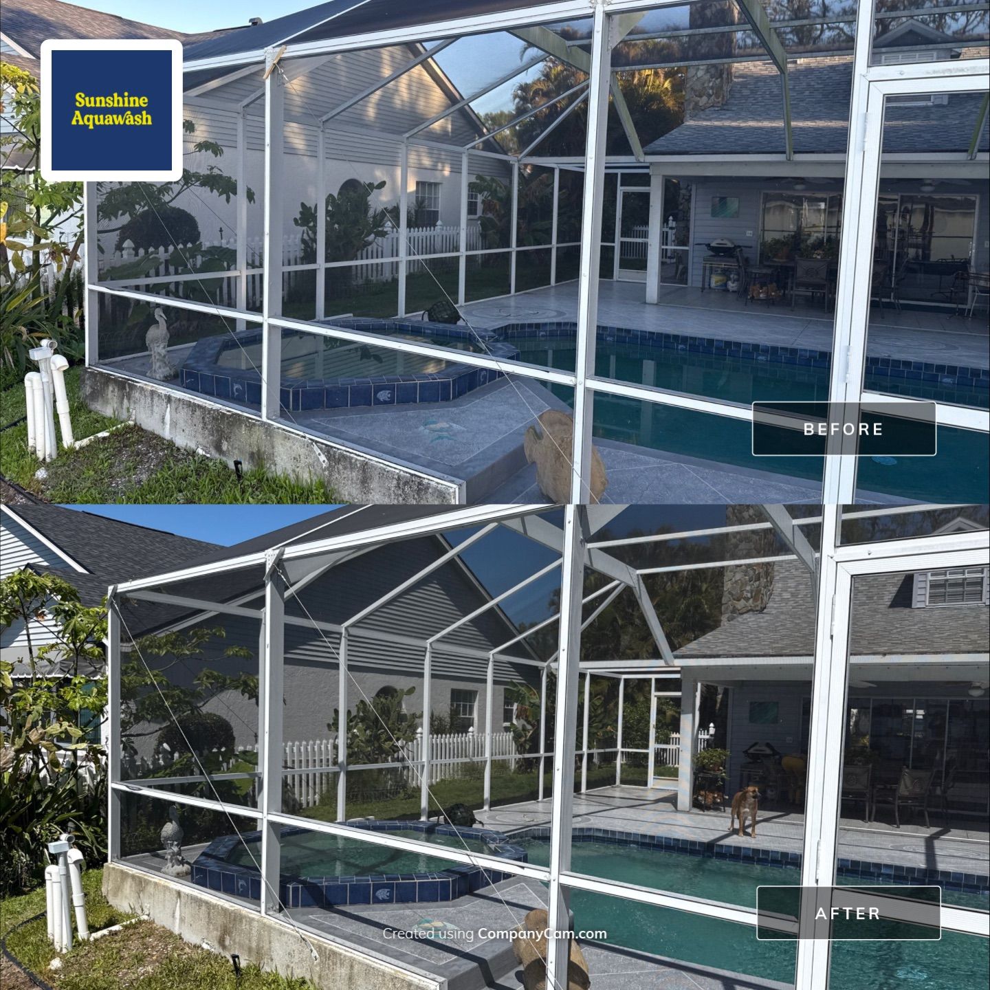 🏡 From Green to Clean! 🌊 Epic House & Pool Cage Cleaning on the Manatee River | Ellenton, FL 💦 by Sunshine AquaWash