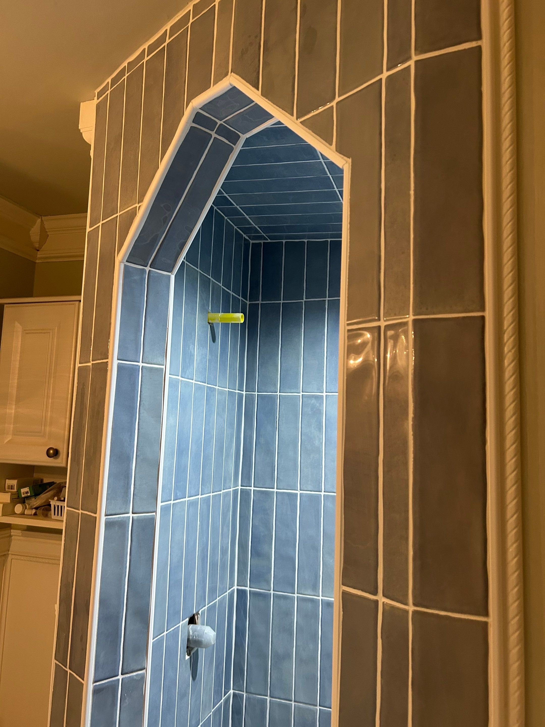 Tile shower and floor by Footprints Floors of Nashville