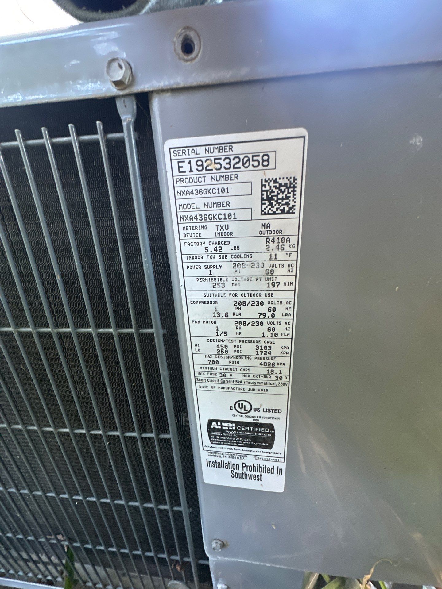 Central Air Conditioning Installation using Air Conditioning Unit by Southern Values Cooling and Heating Inc