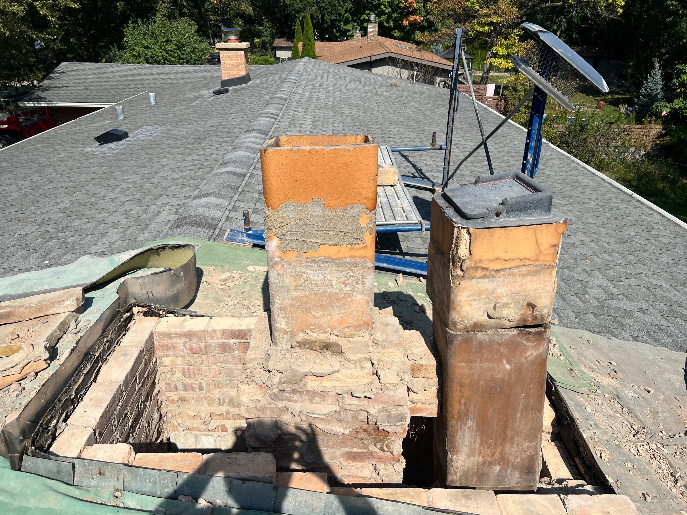 Complete Chimney Tear Down & Rebuild by Leonard and Sons Building Services, Inc. 