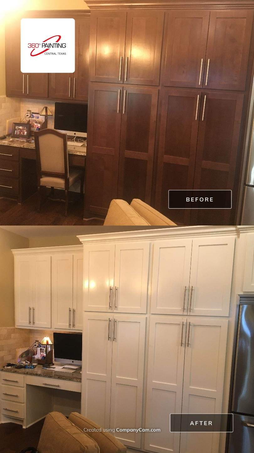 Kitchen Elegance: Transforming Spaces with a Cabinet Symphony of Brightness and Style! by 360 Painting Central Texas 