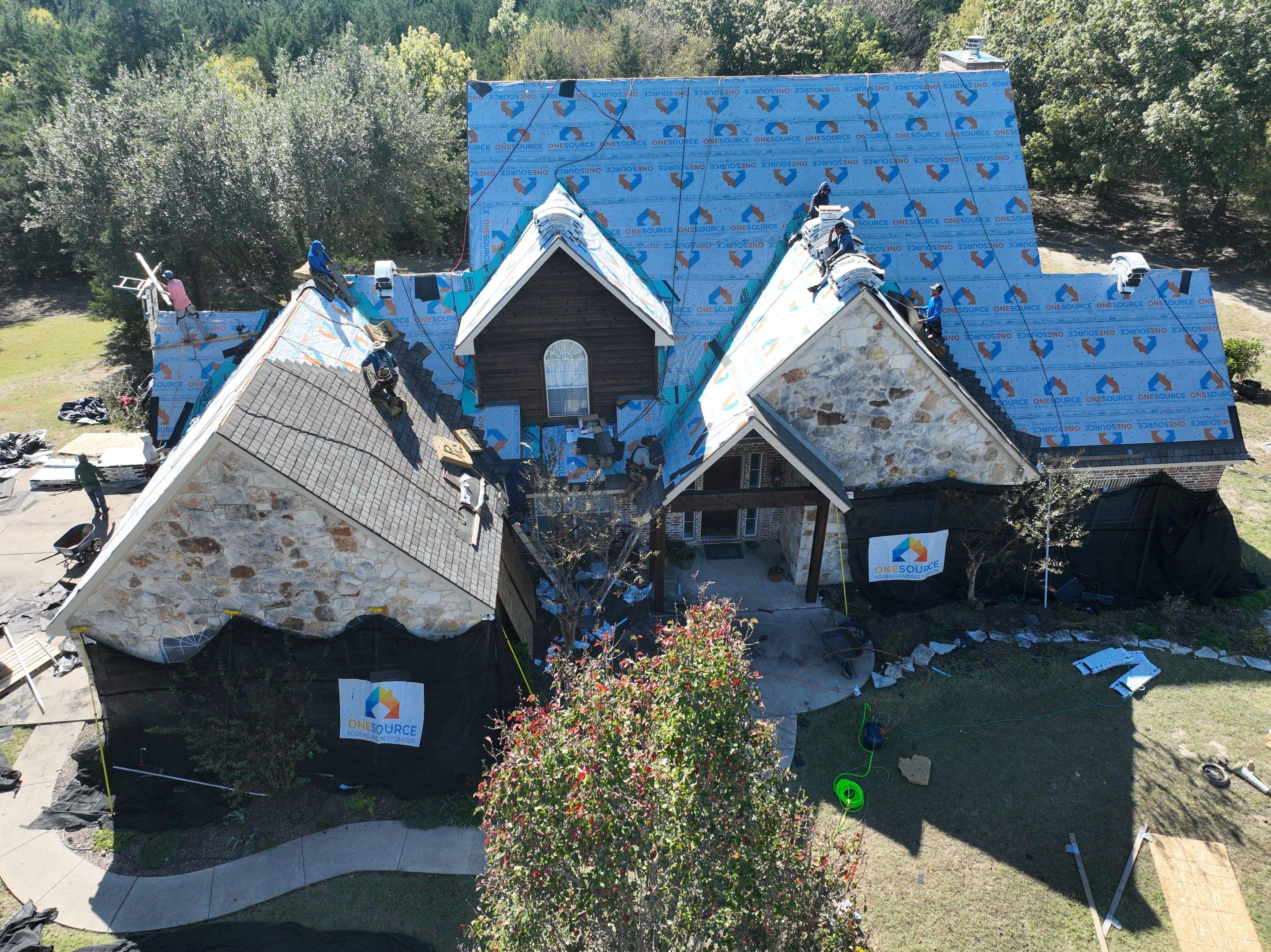 Residential Roofing Installation using IKO Royal Estate Harvest Slate by OneSource Roofing and Restoration