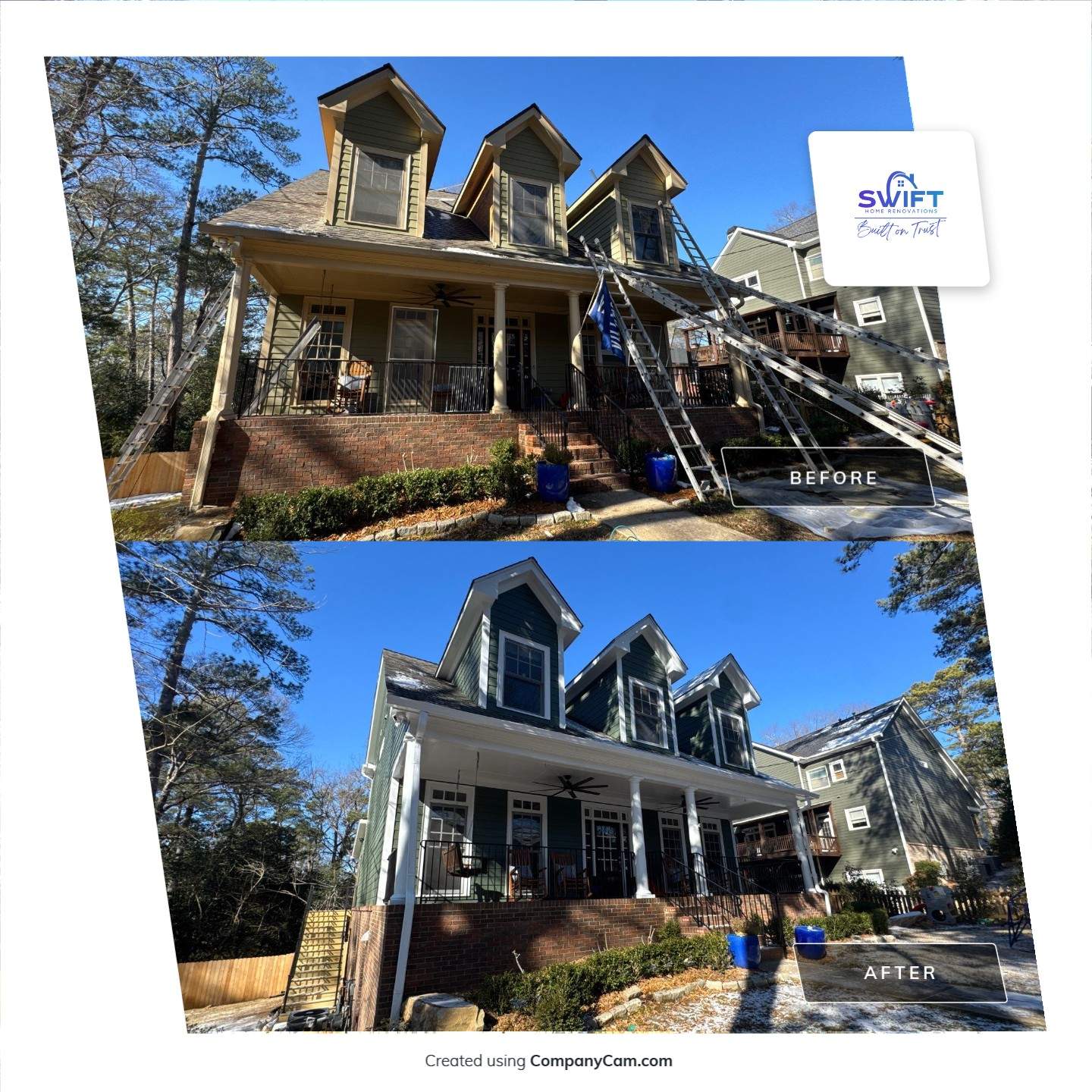 Full Exterior Home Painting and Trim Update in Atlanta by Swift Home Renovations