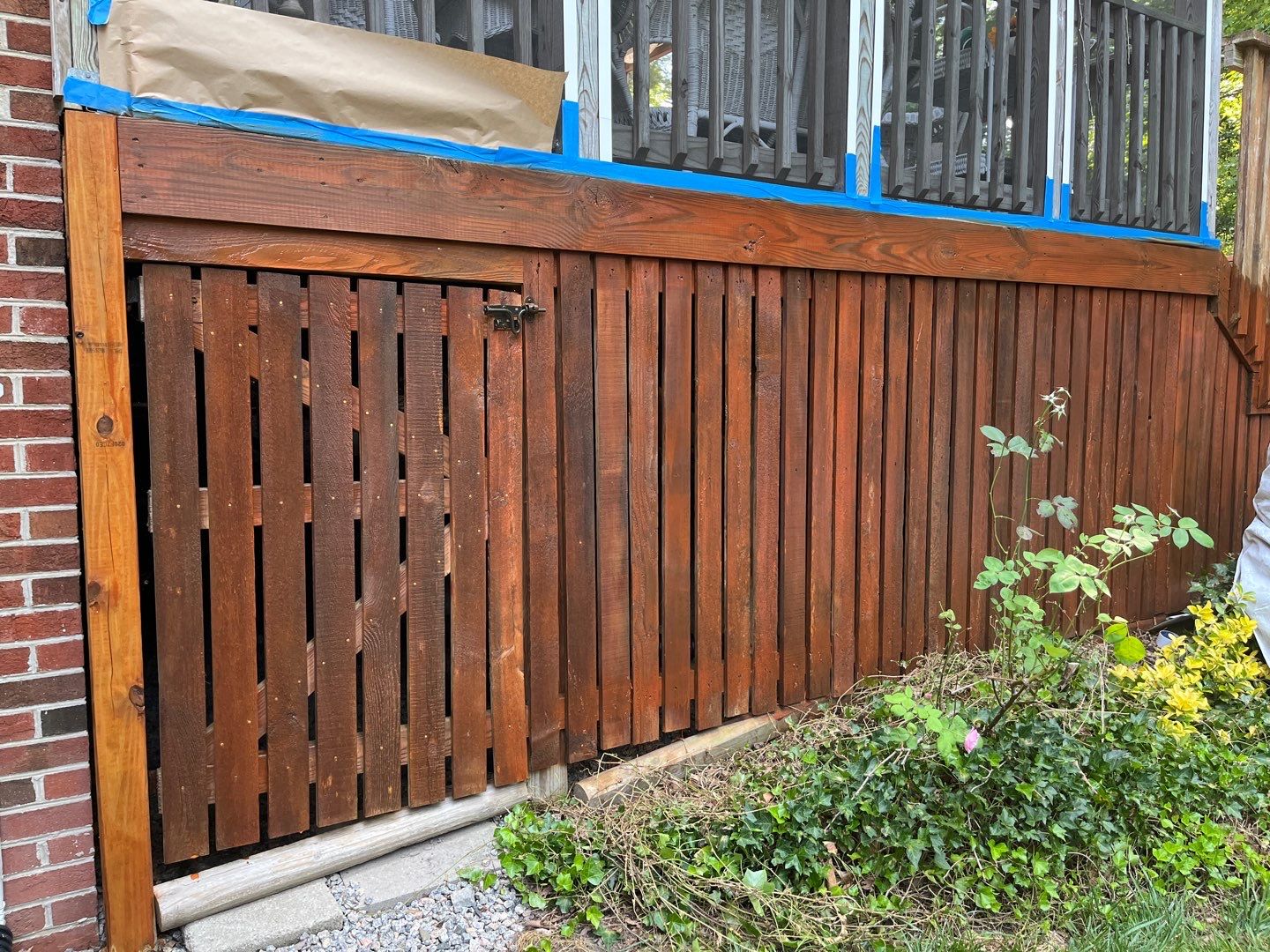 Triple deck re-staining by AKK Painting LLC