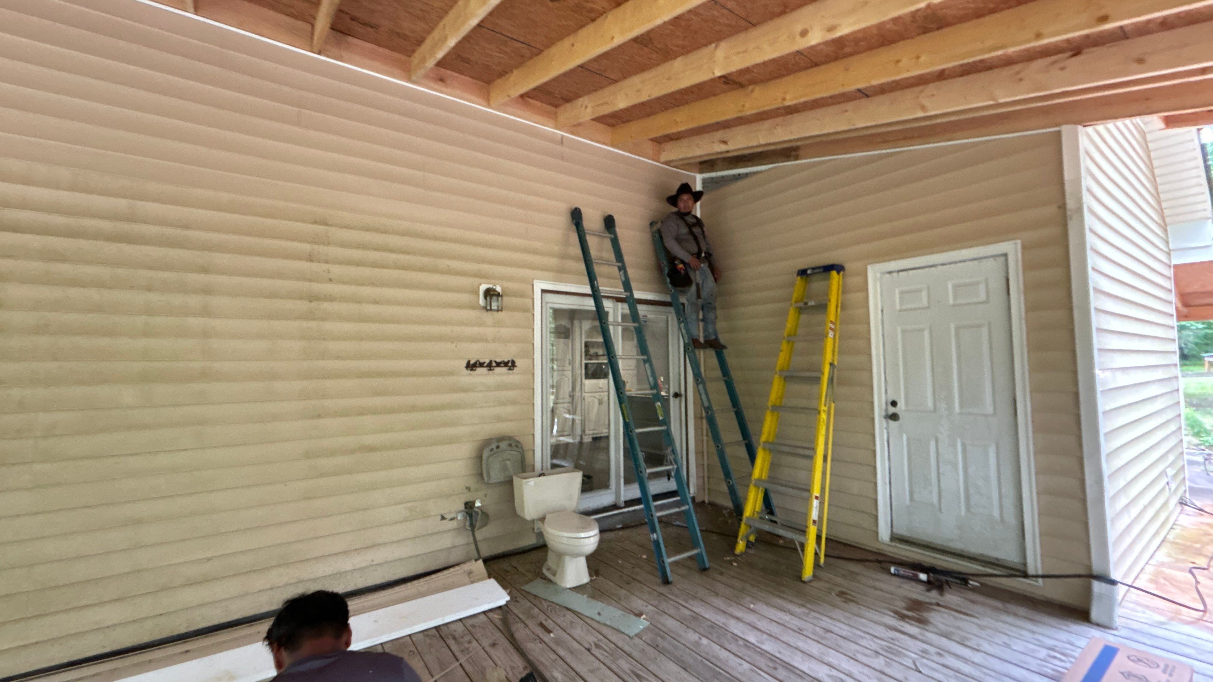 Roof Replacement and cover porch  by Deerfield Roofing LLC