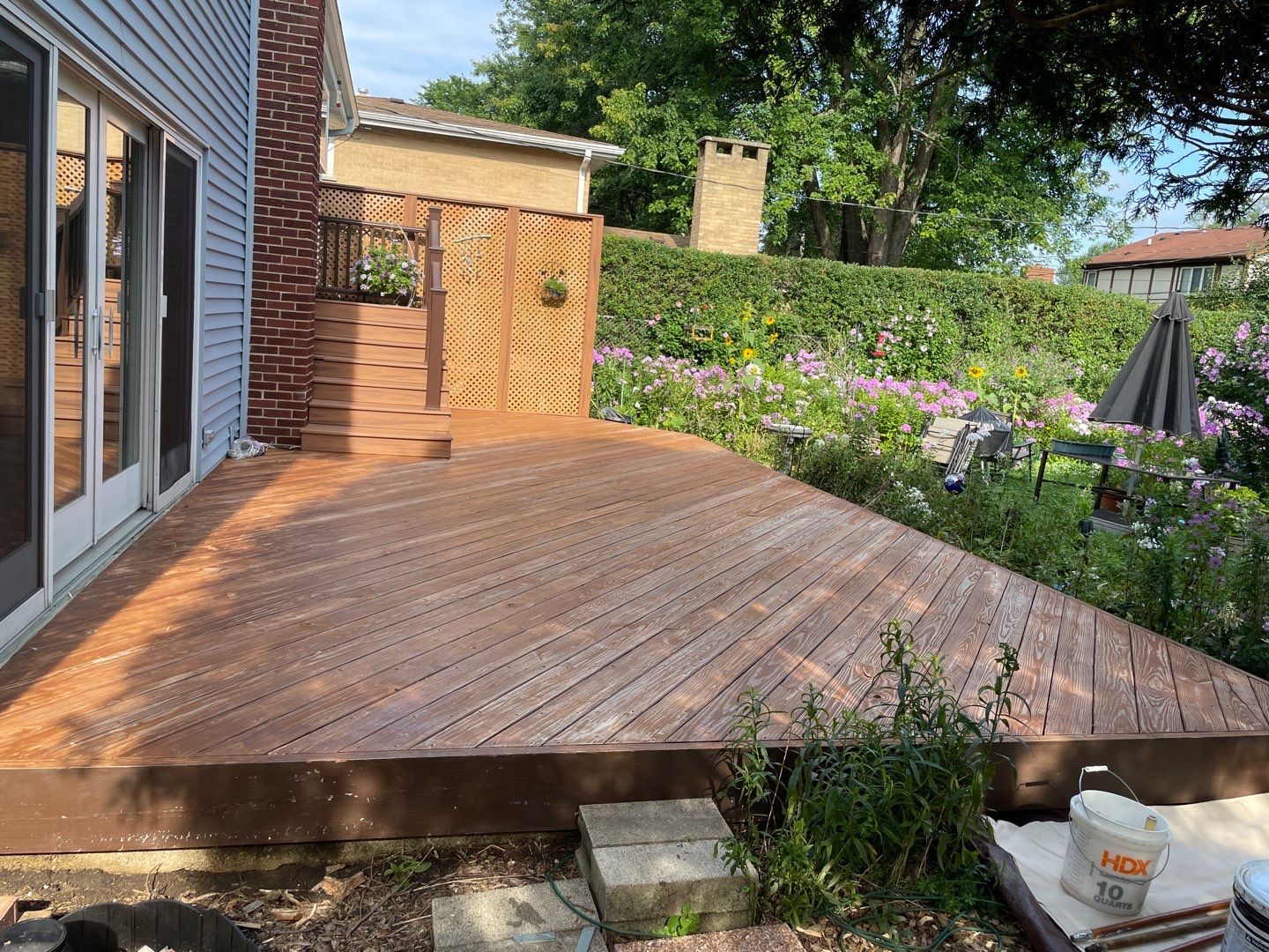 wood deck cleaning, and staining by Northern Power Washing LLC.