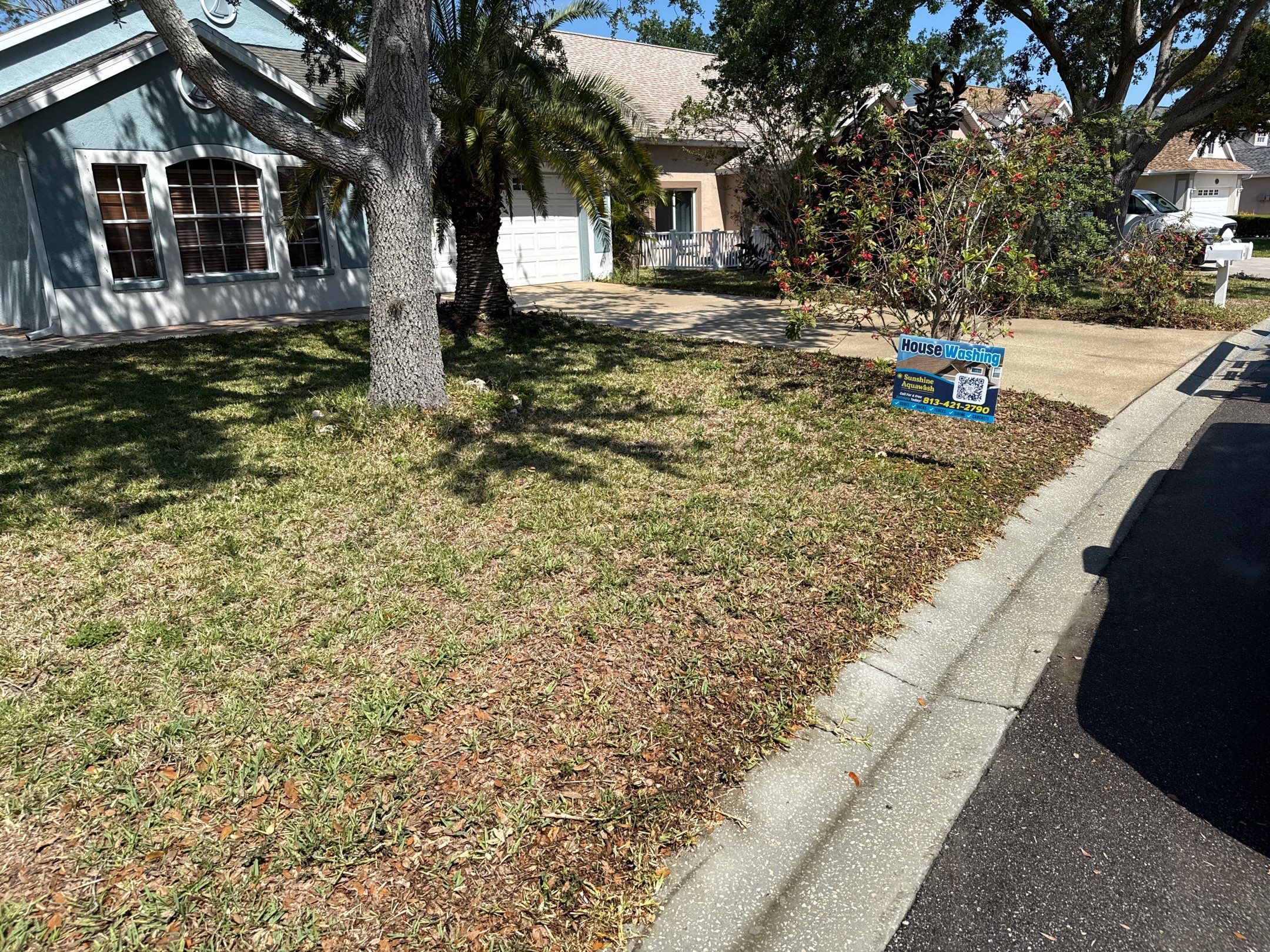 Concrete Driveway, Entryway & Street Curbing Cleaning | Foster’s Creek Community | Palmetto, FL by Sunshine AquaWash