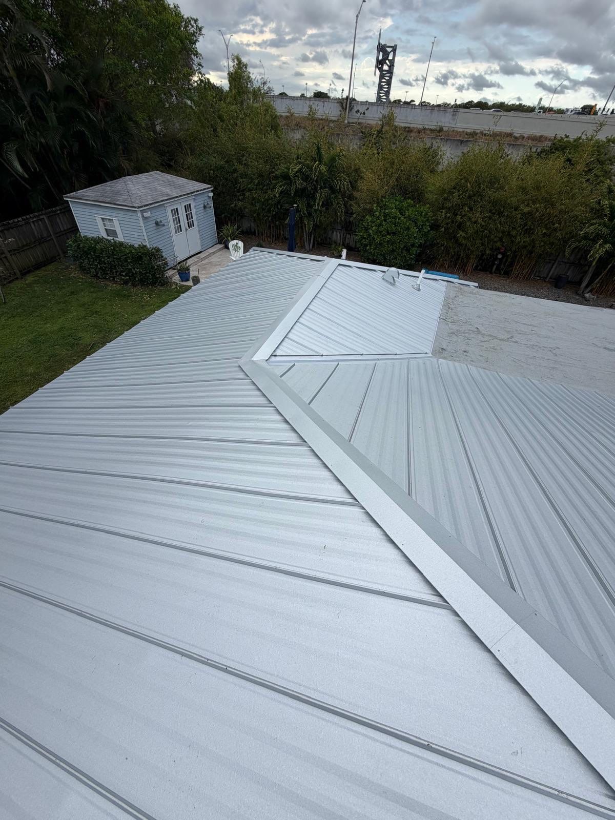 Residential Roofing Installation using 1" Nail strip metal roof by BLUES BROTHERS ROOFING