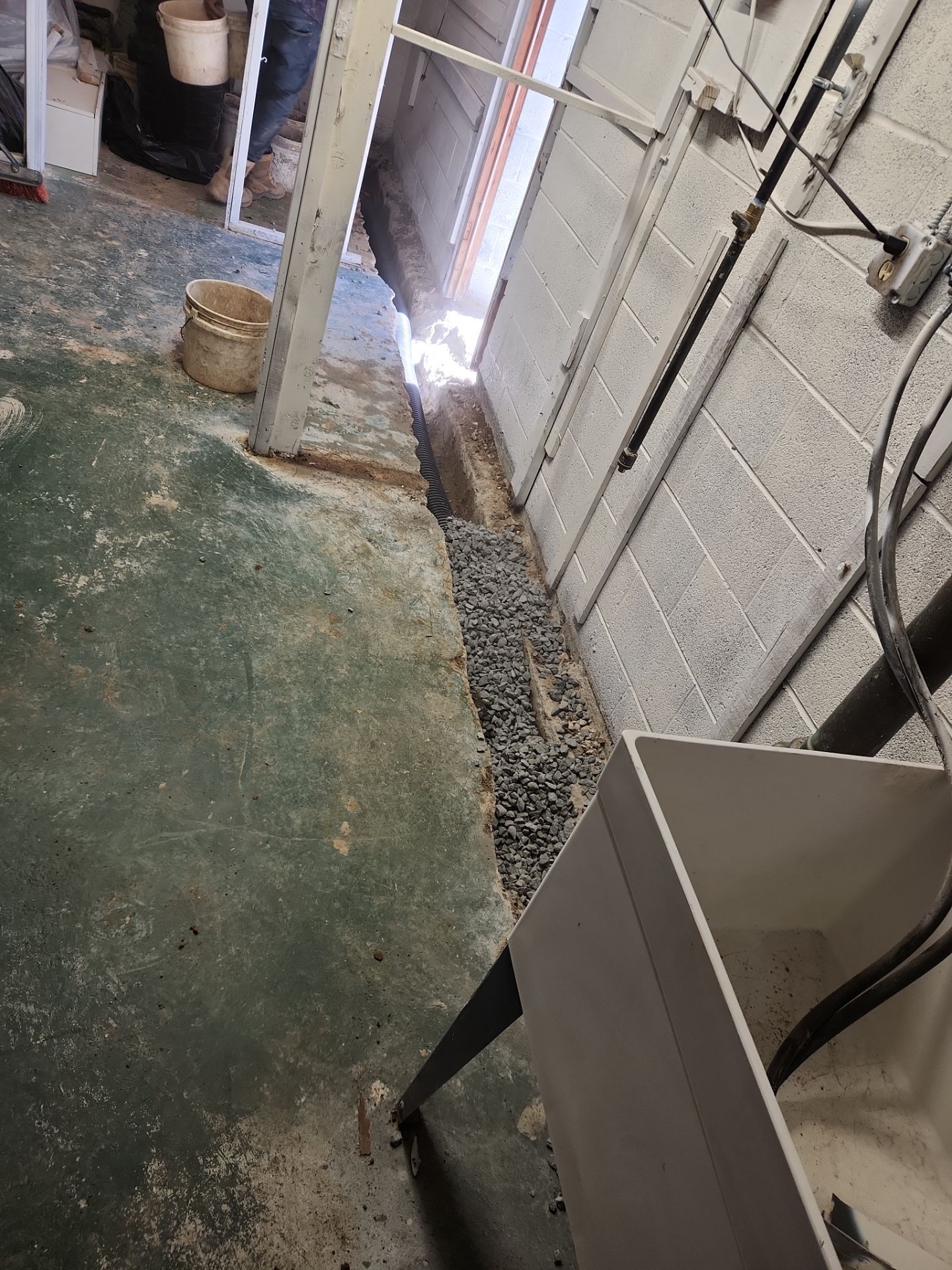 Interior French Drain & Mold Remediation Project in Manville, New Jersey by Pure Service Pro, LLC 