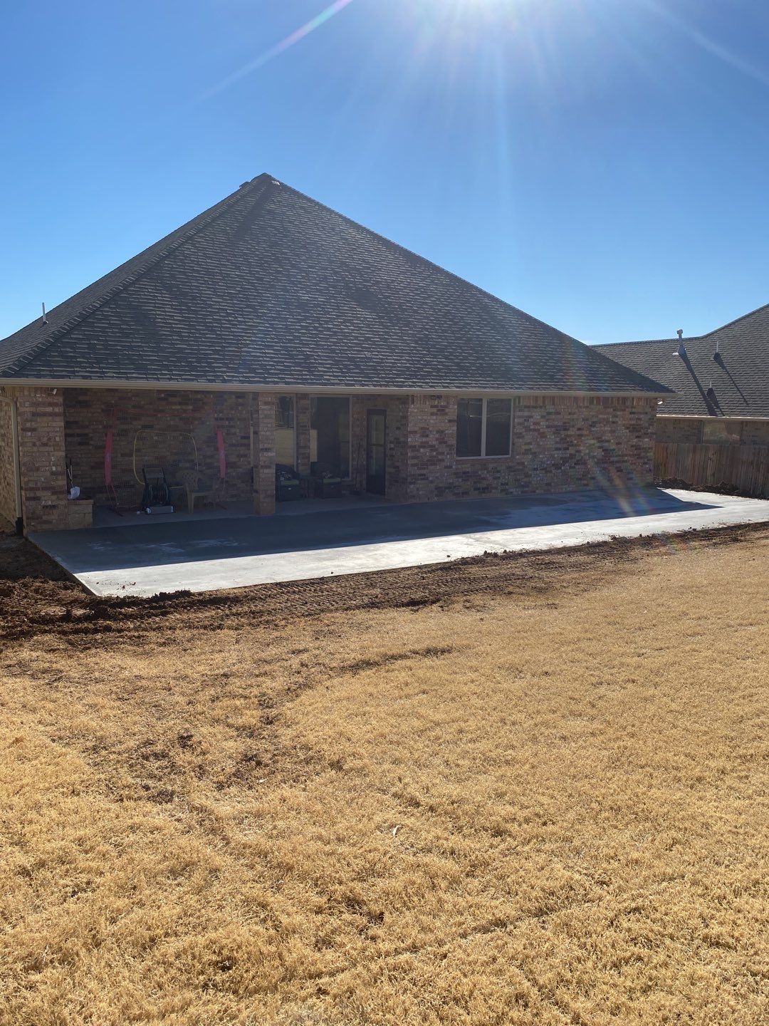 Concrete Slab , Retaining Wall , Fence, and landscape. by Clays Services Inc