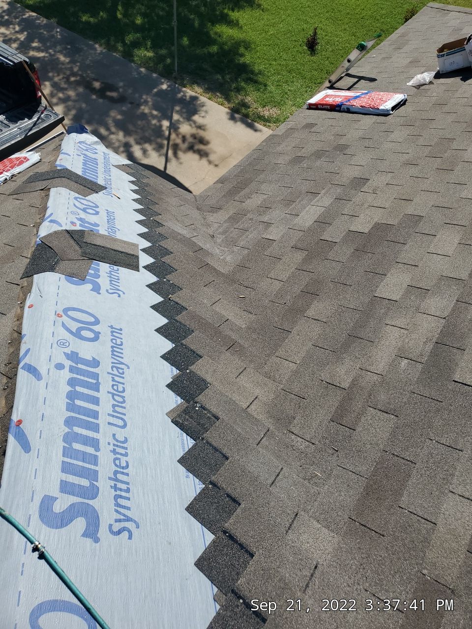 Residential Roofing Installation using ATLAS Pinnacle Pristine Shingles by Harvey Roofing & Construction