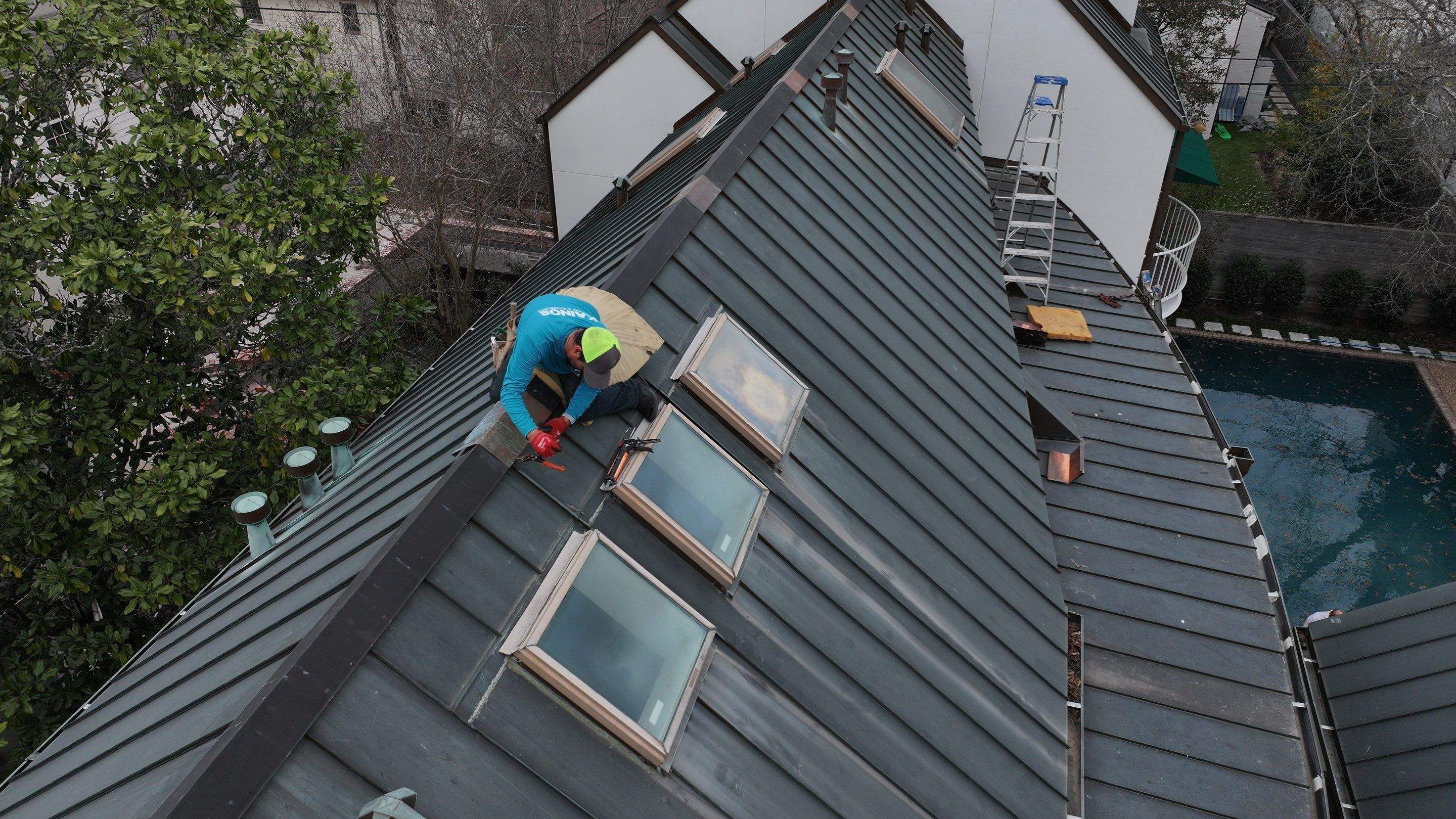 Metal Roof Repair for Returning Customer in West University by Kainos Roofing & Exteriors