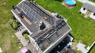 Full Roof Replacement & Chimney Repair – Onyx Black, MA