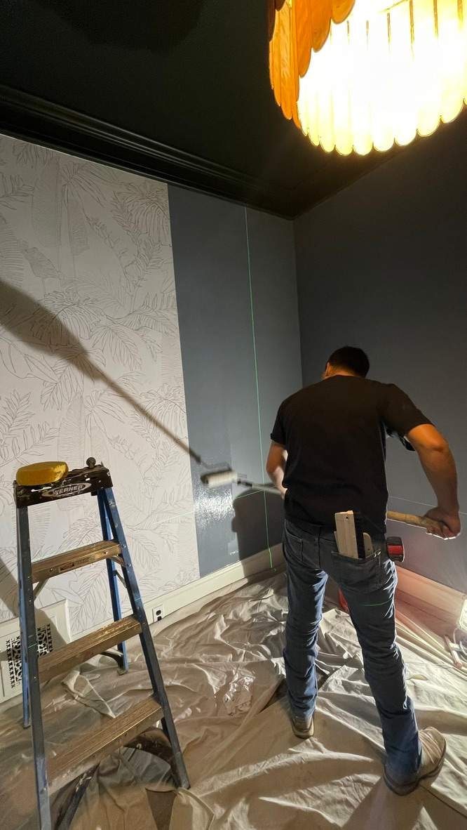 Denver Nursery Renovation Featuring Custom Shiplap and Floral Wallpaper by LP Construction Services
