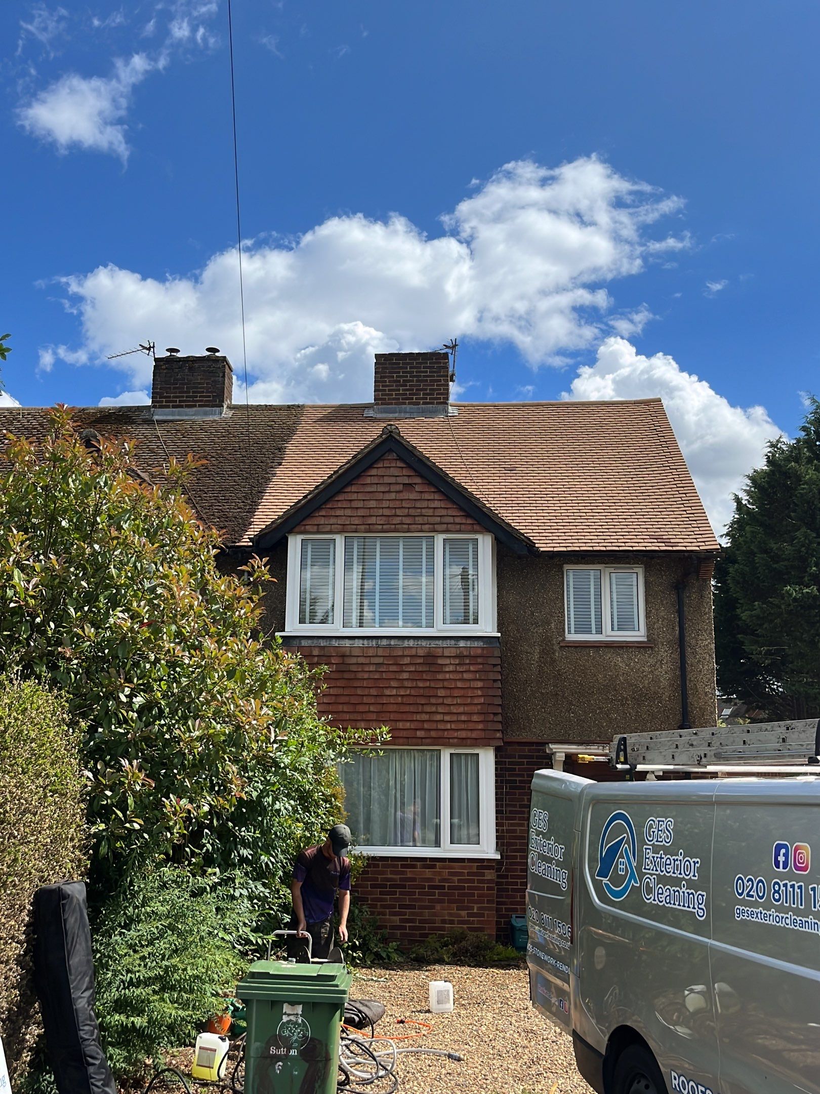 Roof Clean  - Moss Removal - Gutter Clean using Honda 15lpm Low Pressure Washing Machine by Ges Exterior Cleaning ltd
