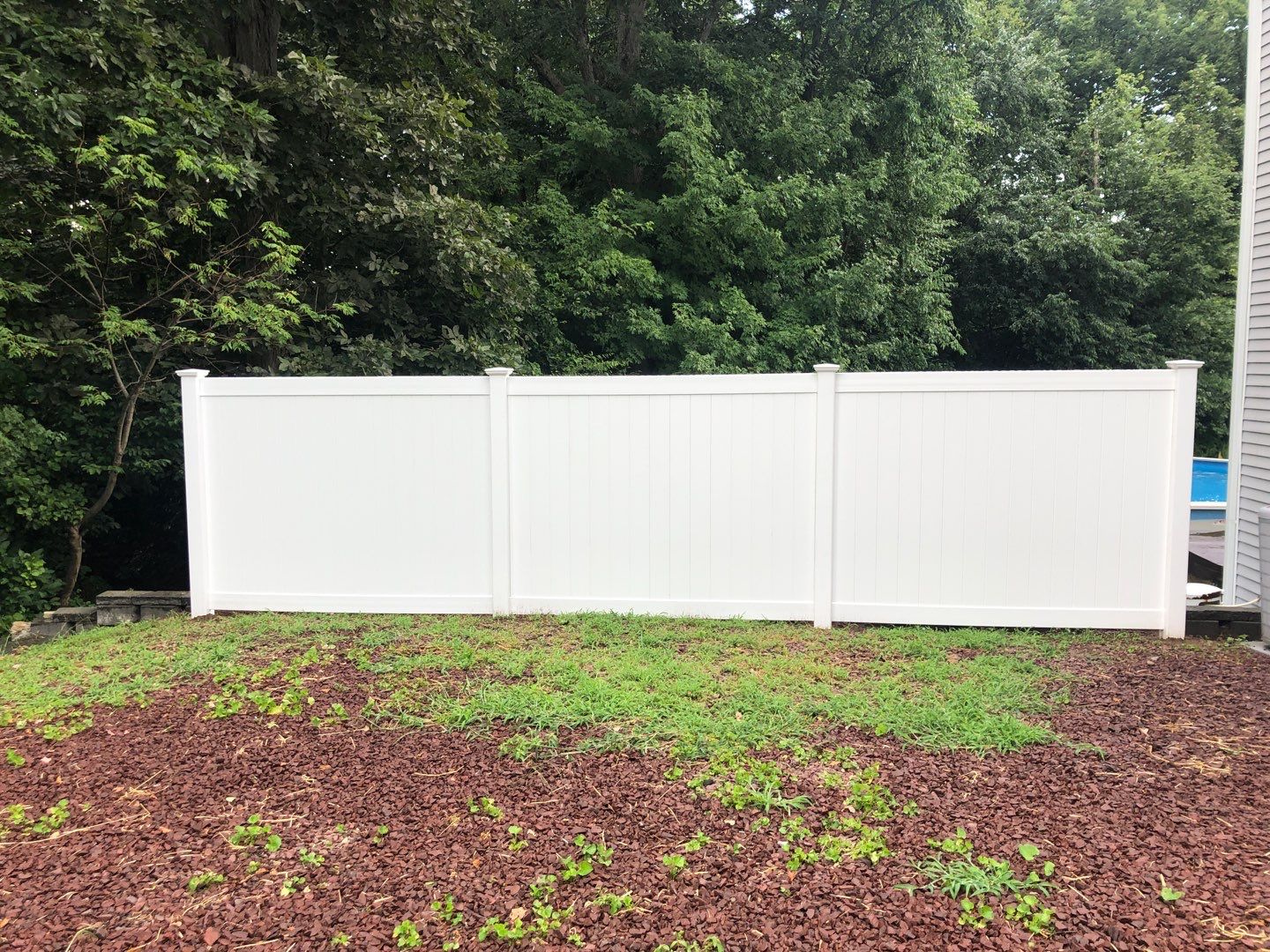 Vinyl Privacy Fence, White  by DiGiorgi Roofing and Siding Inc