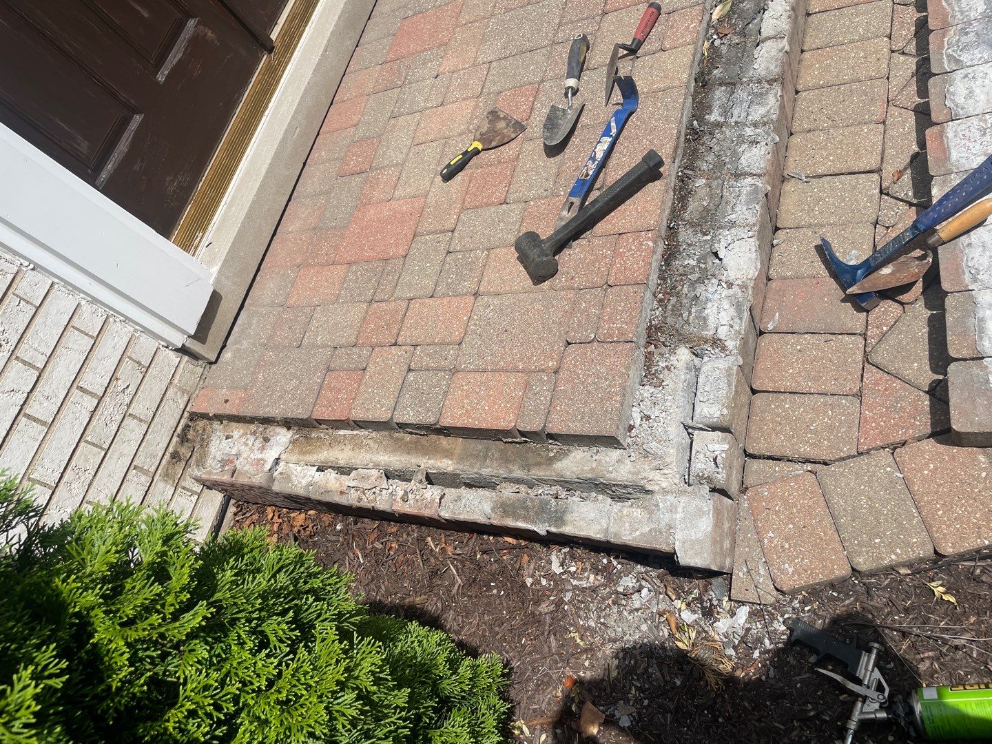 Brick step repair by Northern Power Washing LLC.