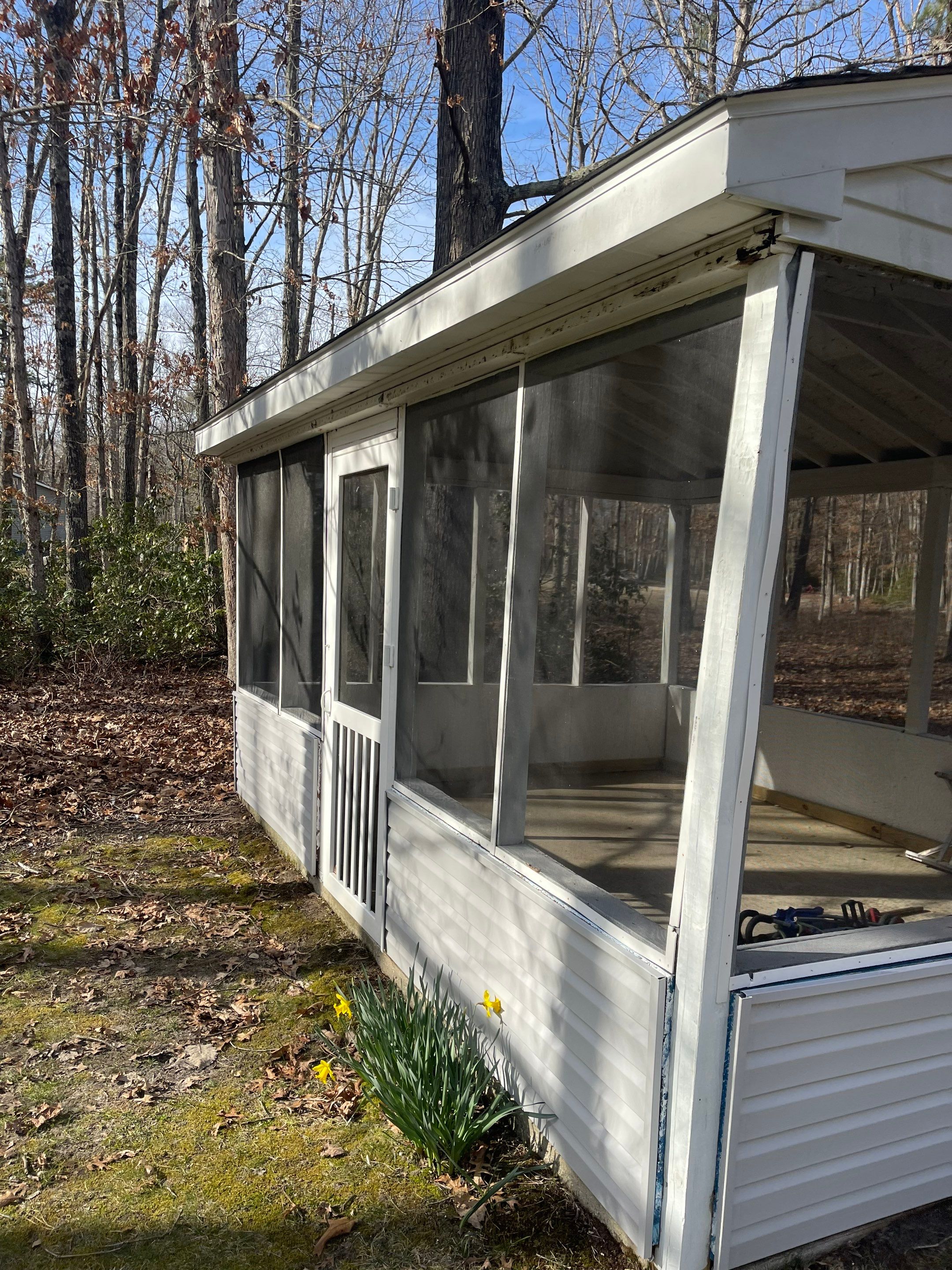 Pressure treated wood deck cleaned by SJ Exterior