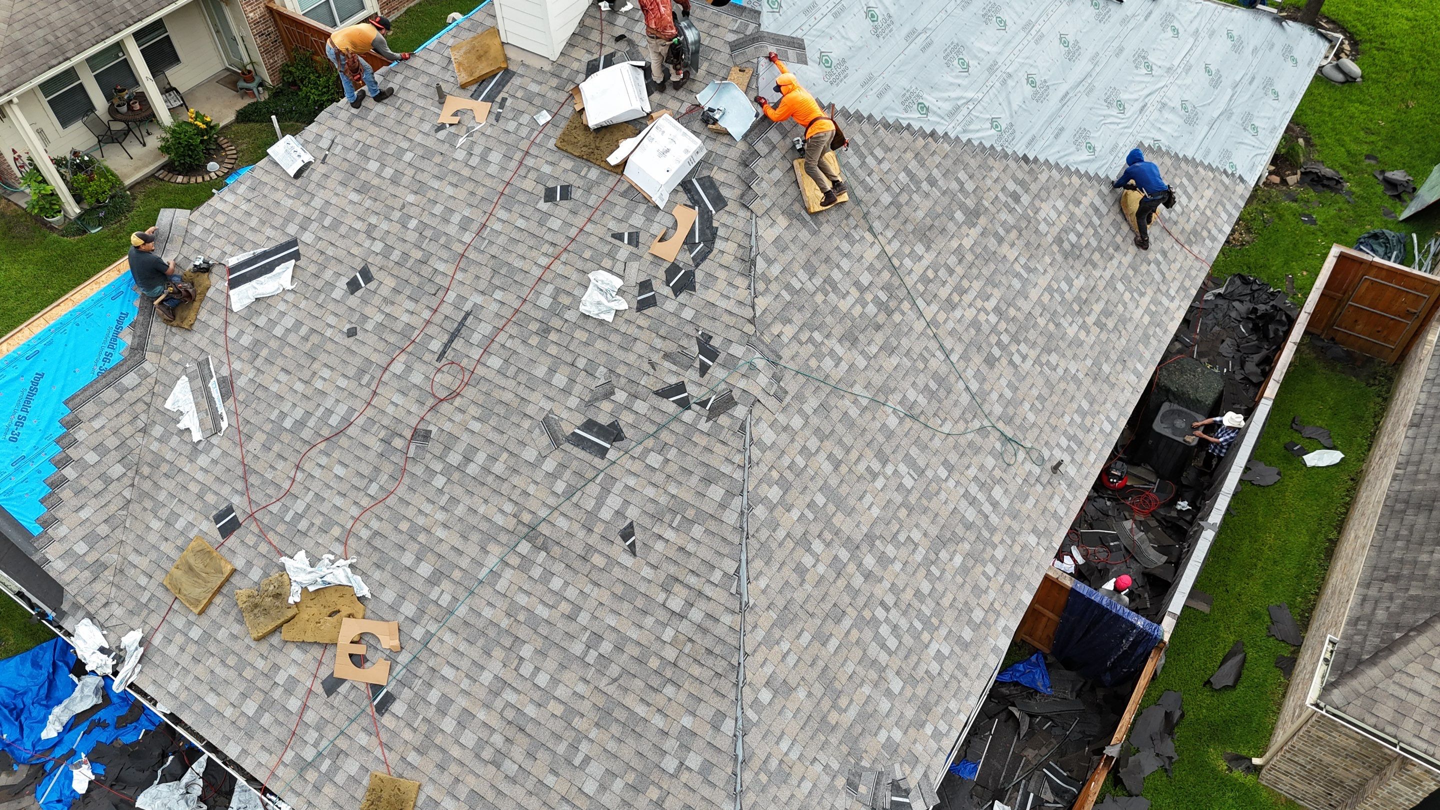 Residential Roofing Installation using IKO Dynasty in Cypress by Core Four Roofing