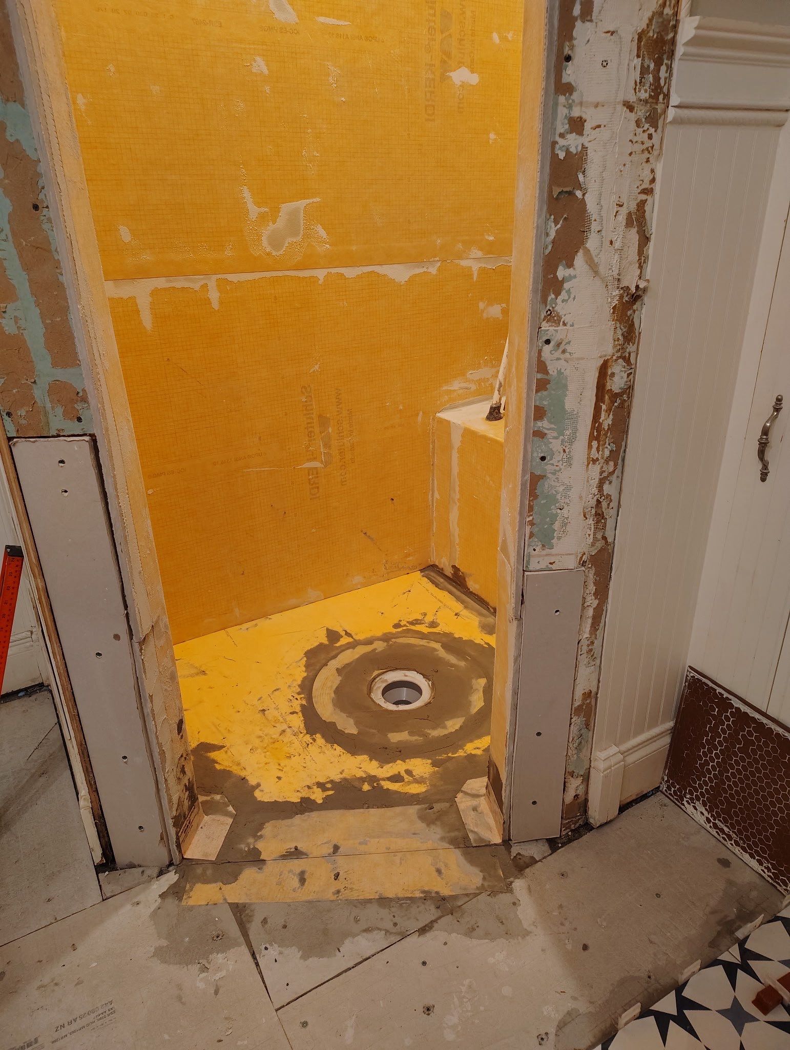 Tile shower and floor by Footprints Floors of Nashville