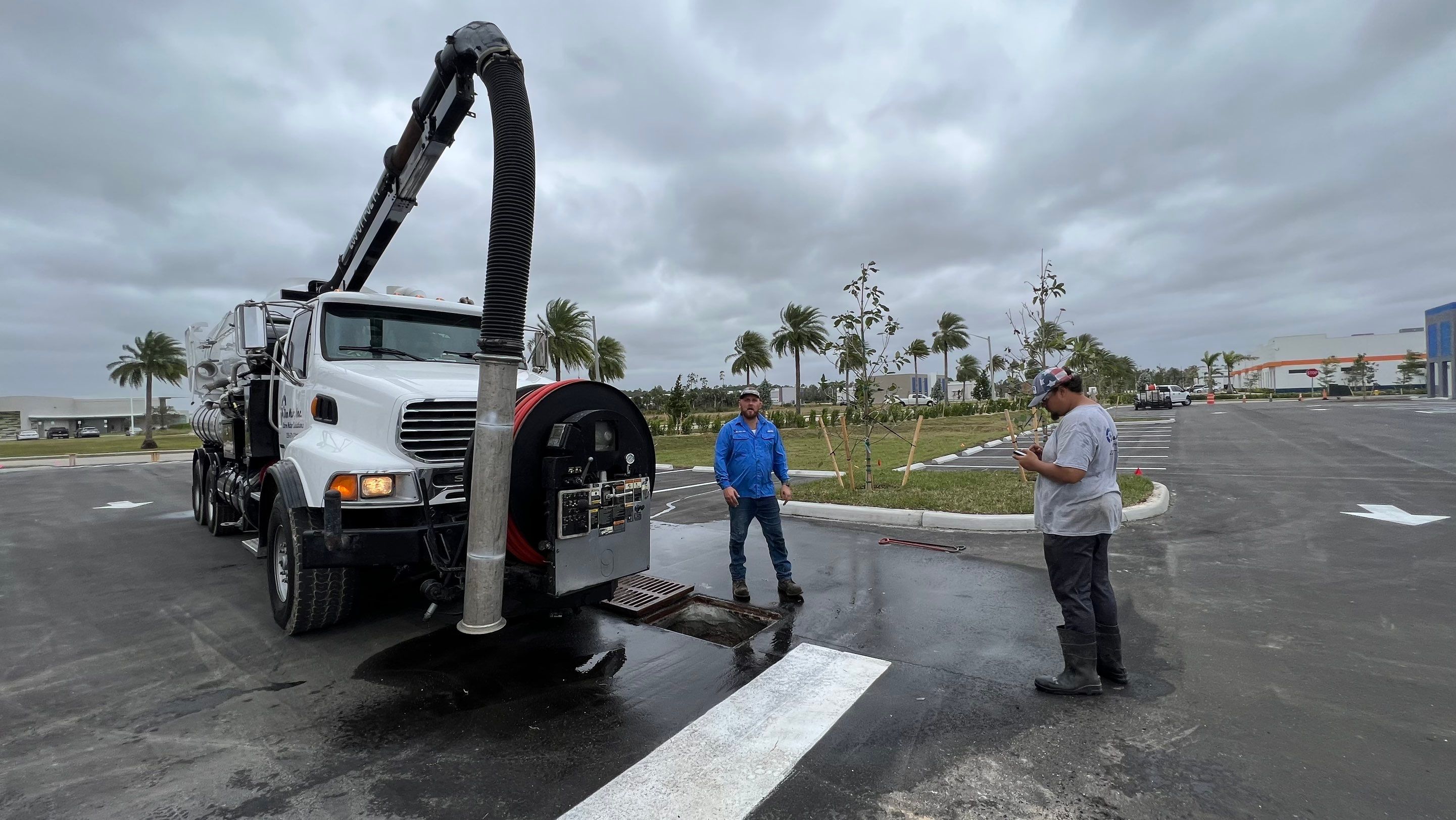 New Construction Storm Drain System Cleaning by APS Power & Water