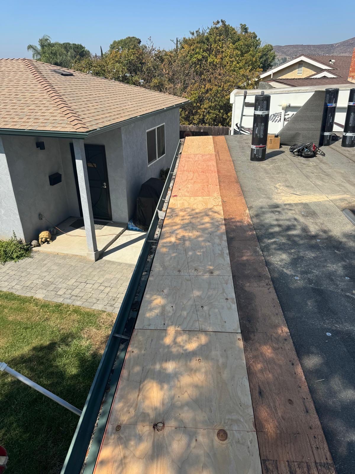 Santee Patio Roof Replacement | Johns Manville DIBITEN Torch-Down System by Zenith Roofing Services