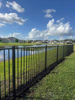Black Aluminum Picket Fence Installation in Lehigh Acres
