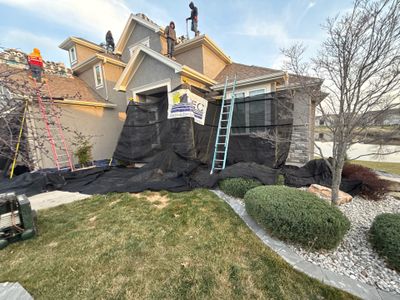 Hail Damaged Roof replacement in Staley Farms 