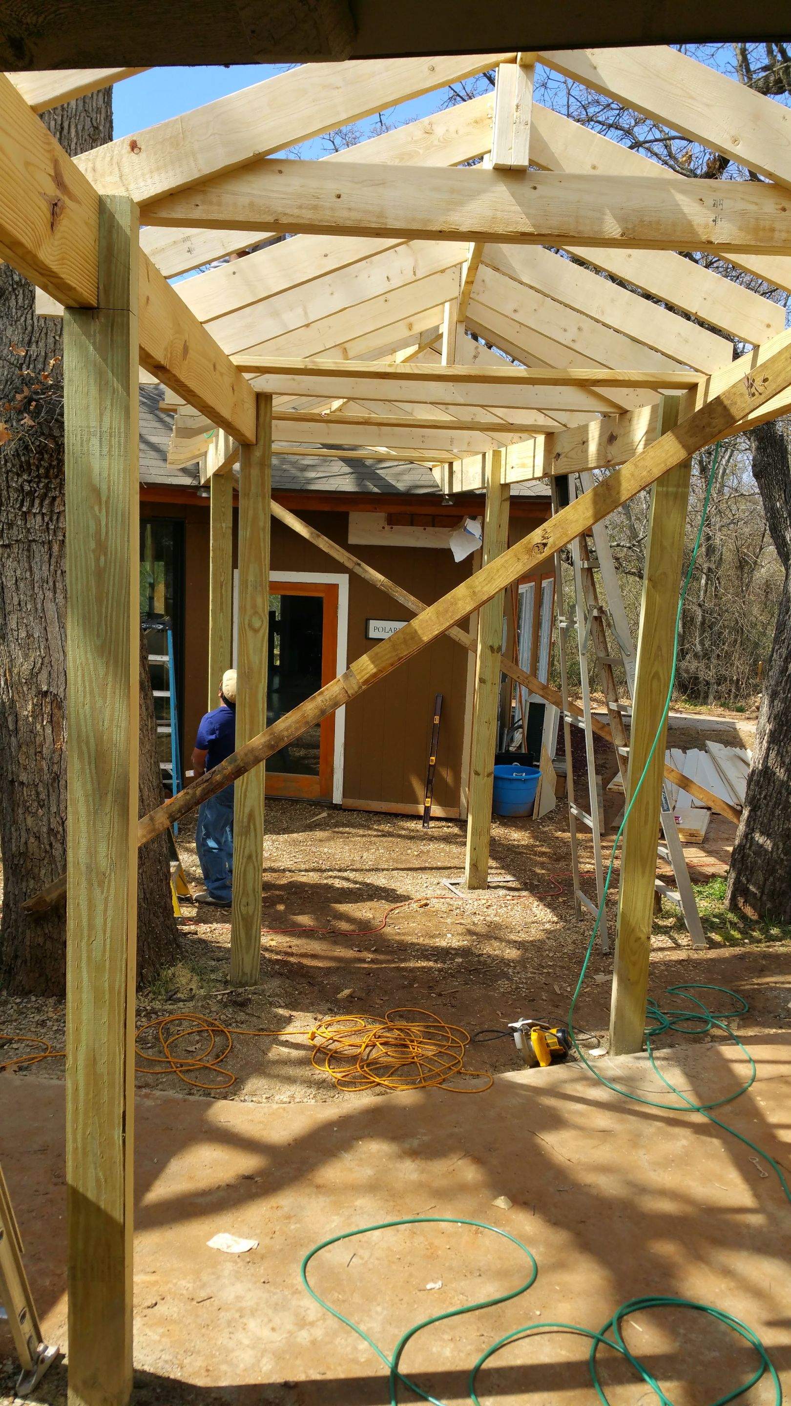 Covered Walkway Patio for a Private School by First United Roofing & Construction