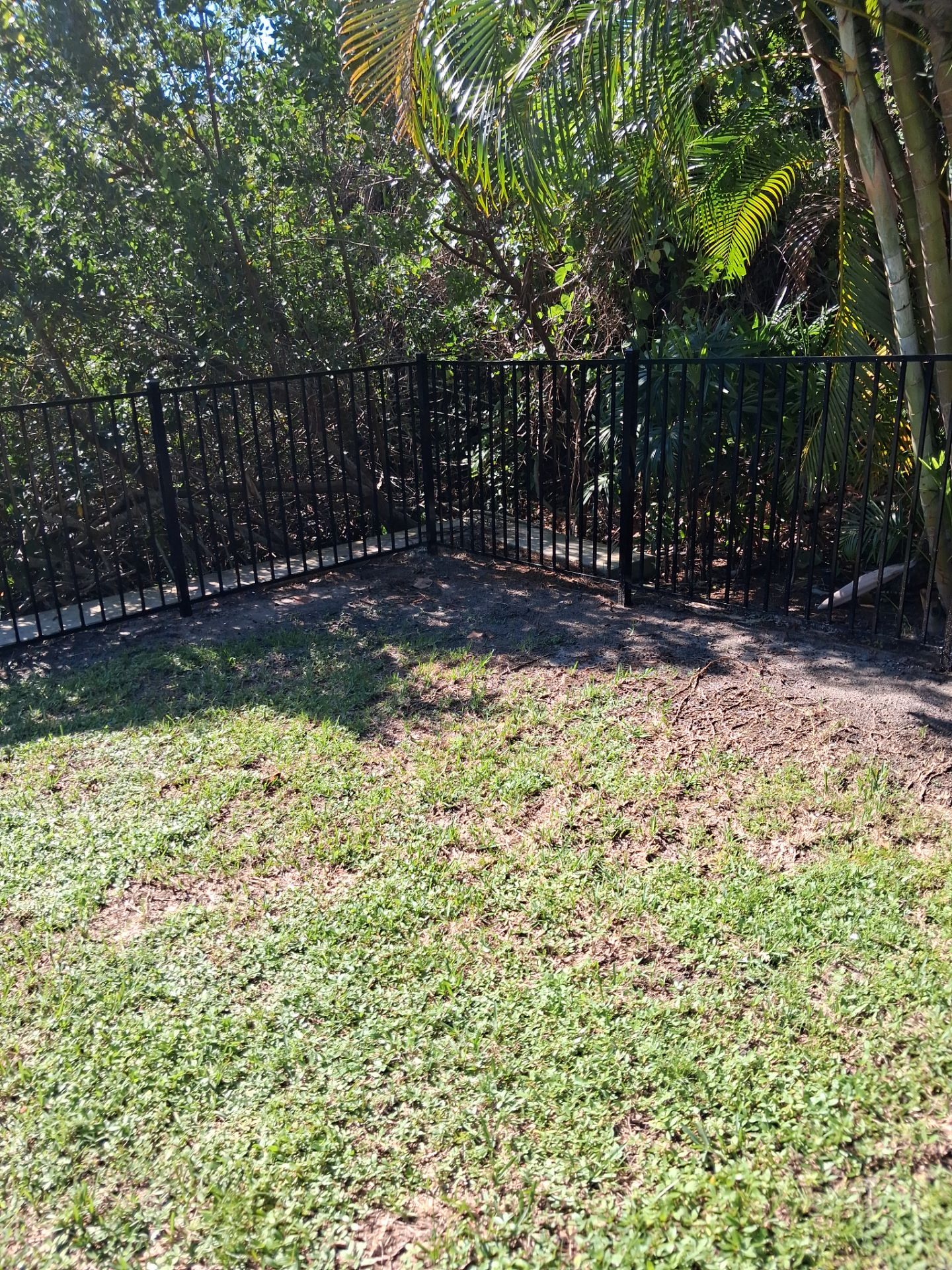 Black Aluminum Picket Fence Installation for Port Charlotte Canal Home by True Fence LLC