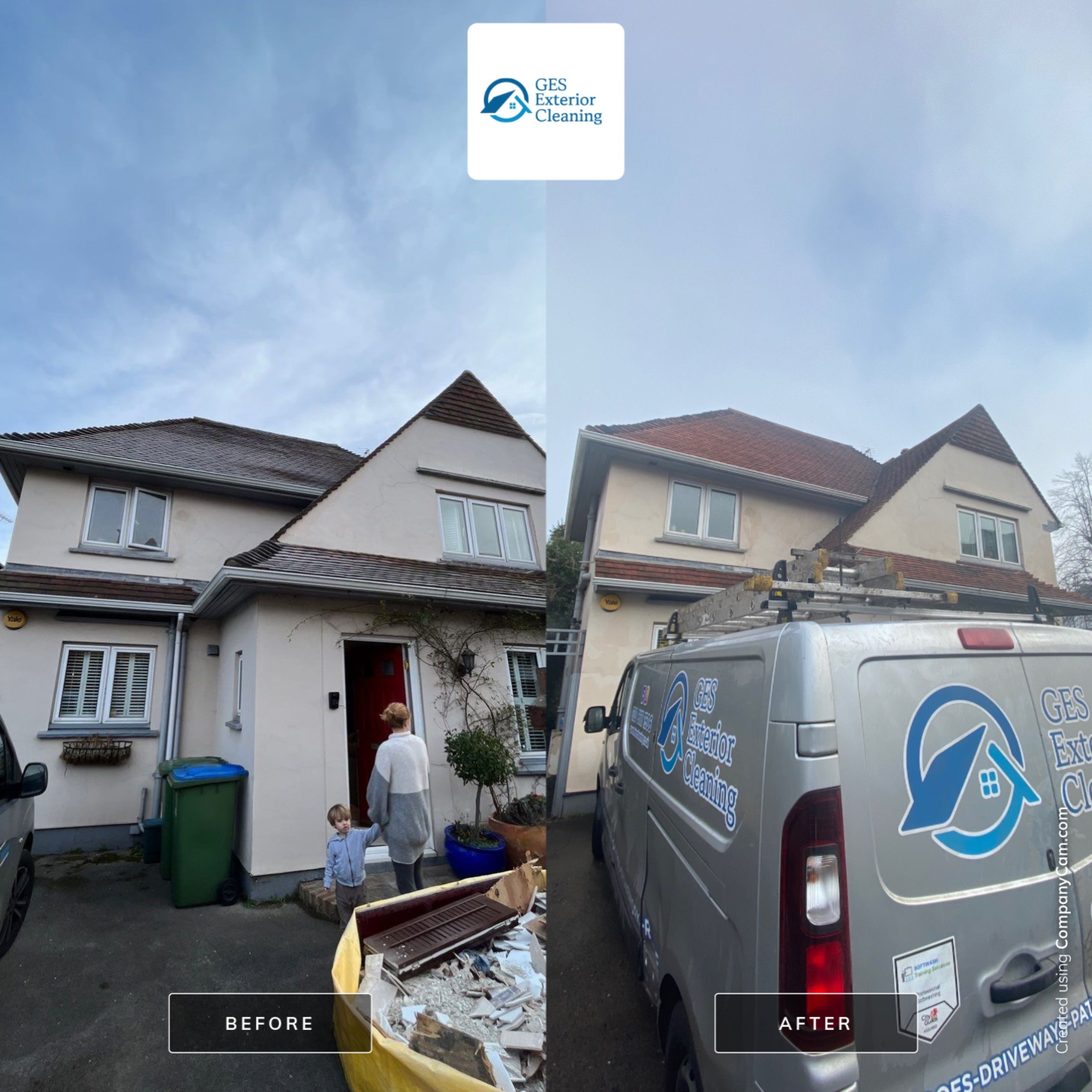 Roof Cleaning and Biocide Treatment using Honda 15lpm Low Pressure Washing Machine by Ges Exterior Cleaning ltd