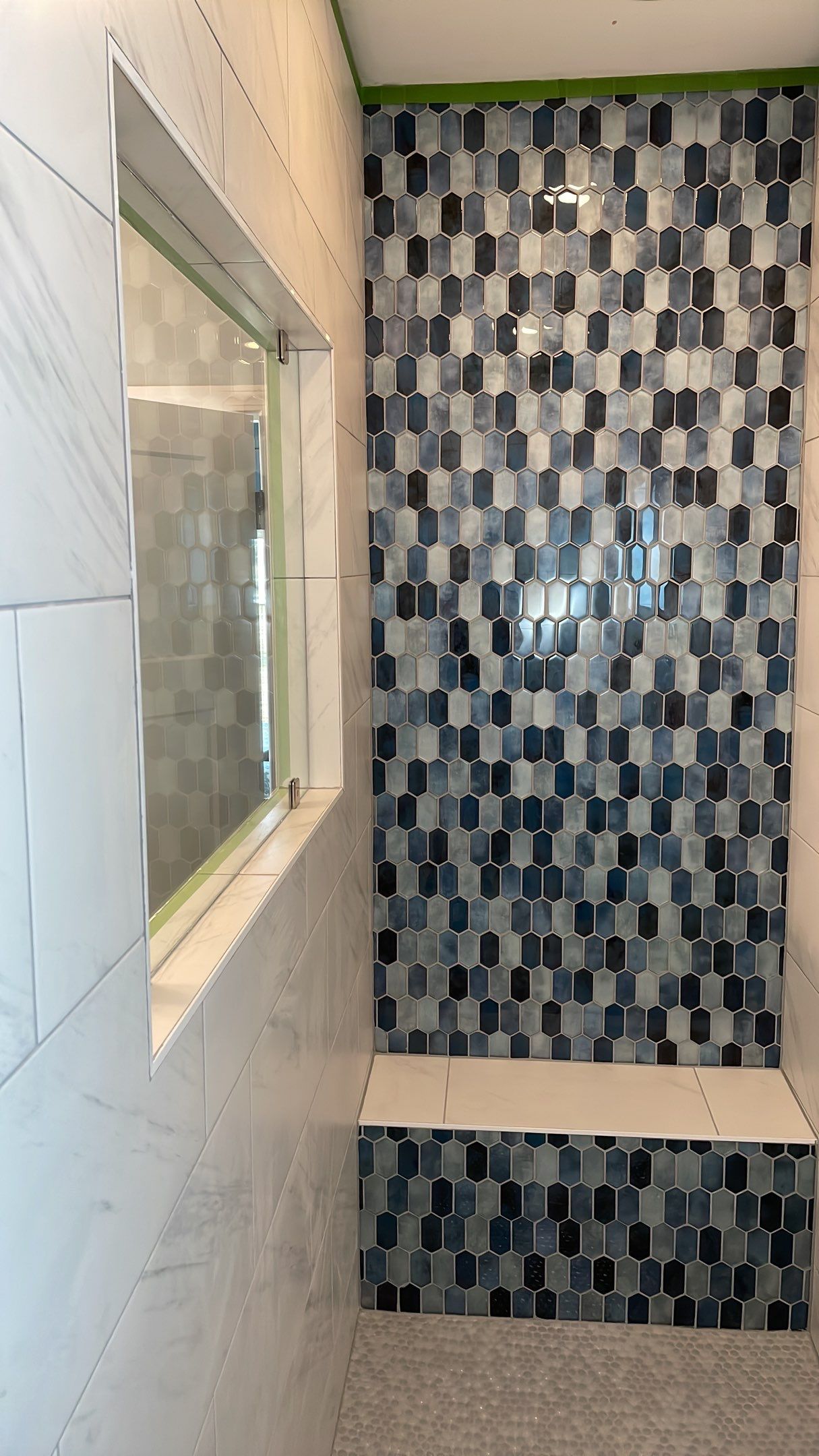 Bathroom Remodel using Decorative Tile by Footprints Floors of Coastal Carolina