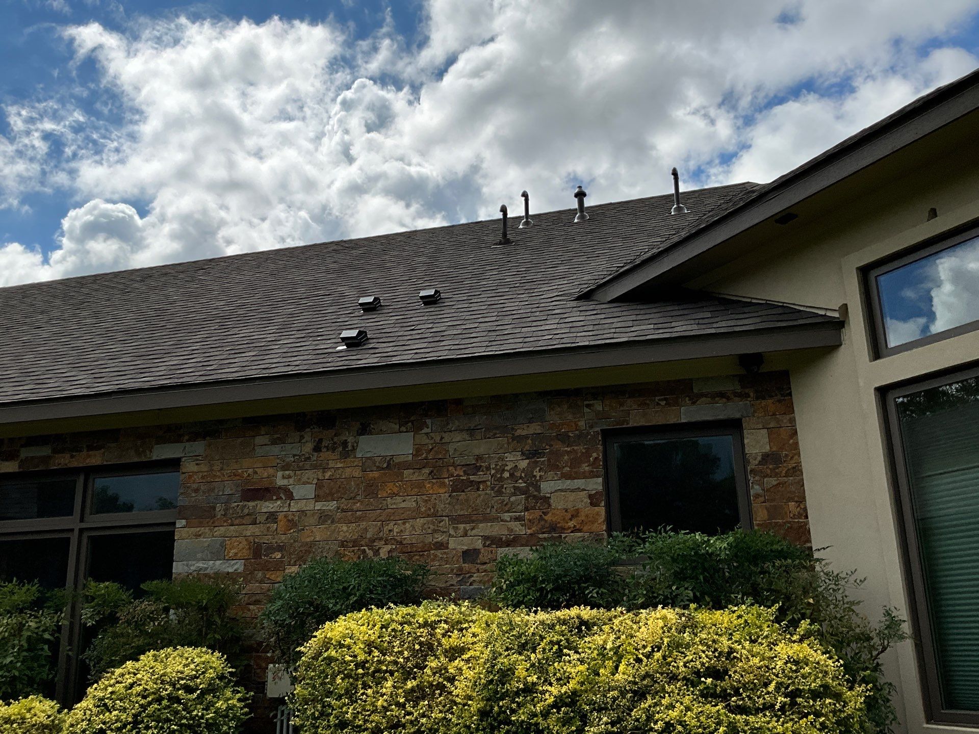 Insurance Claim Roof and Gutters using Certainteed Landmark Weathered Wood by Tex-Line Roofing