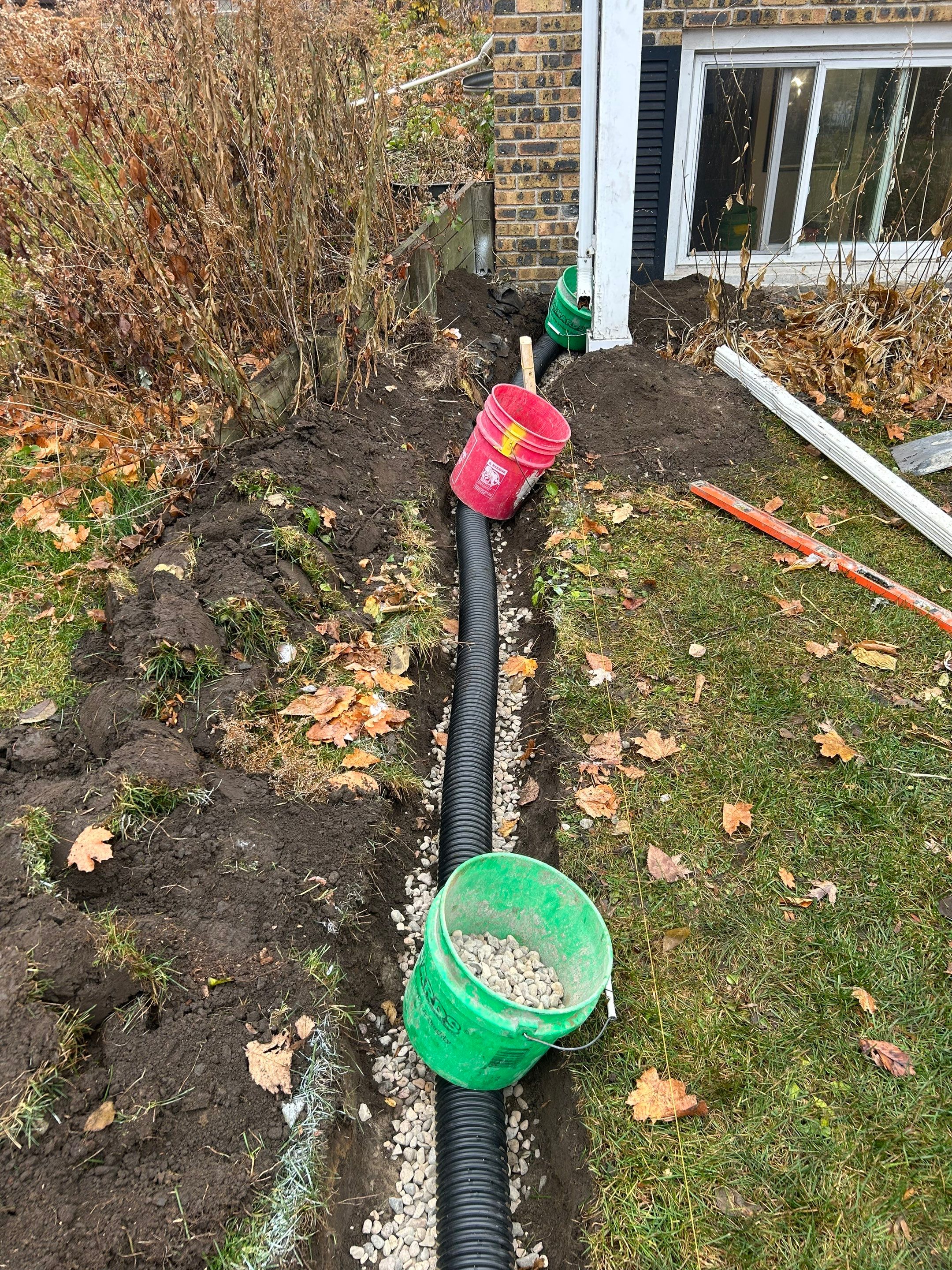 Drain tile and sump pump for George by Waterproofing Northeast
