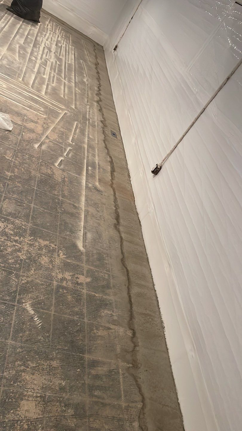 Embedded Fiber Reinforcement and Basement Waterproofing using GrateDrain Waterproofing System by Toledo Basement Repair