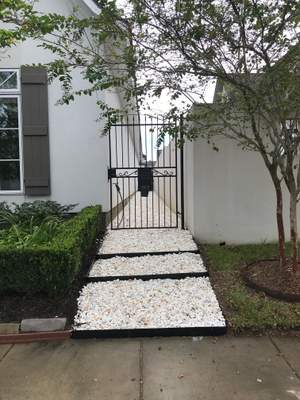 LANDSCAPE SERVICES using MARBLE CHIPS and METAL EDGING