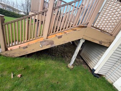 Elevated Wood Deck Refinishing and Railing Restoration in Waukesha