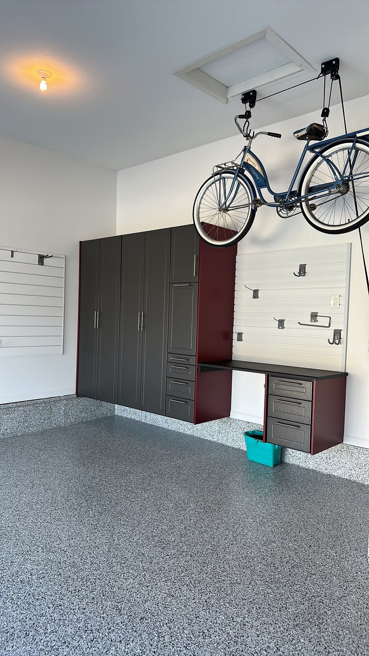 Sandy S. transformed her garage with a Banner Garage Floor and a cabinets by Banner Garage