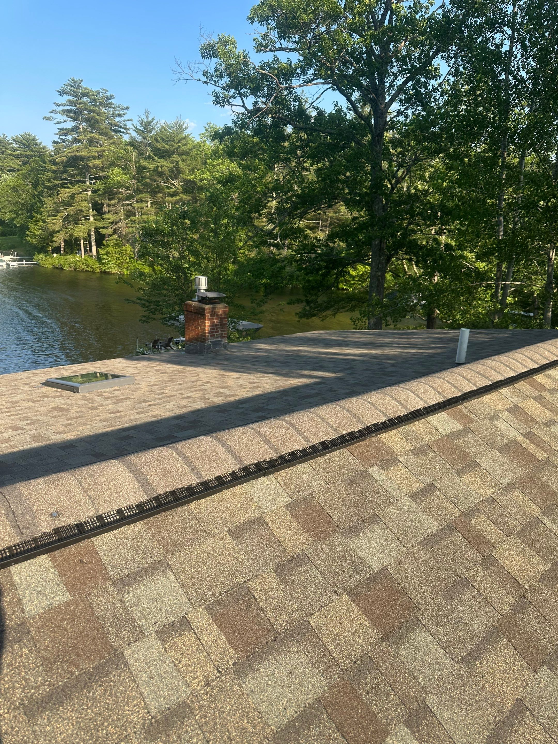 OC Roof Install On The Lake In Deerfield, New Hampshire by Tall pine roofing