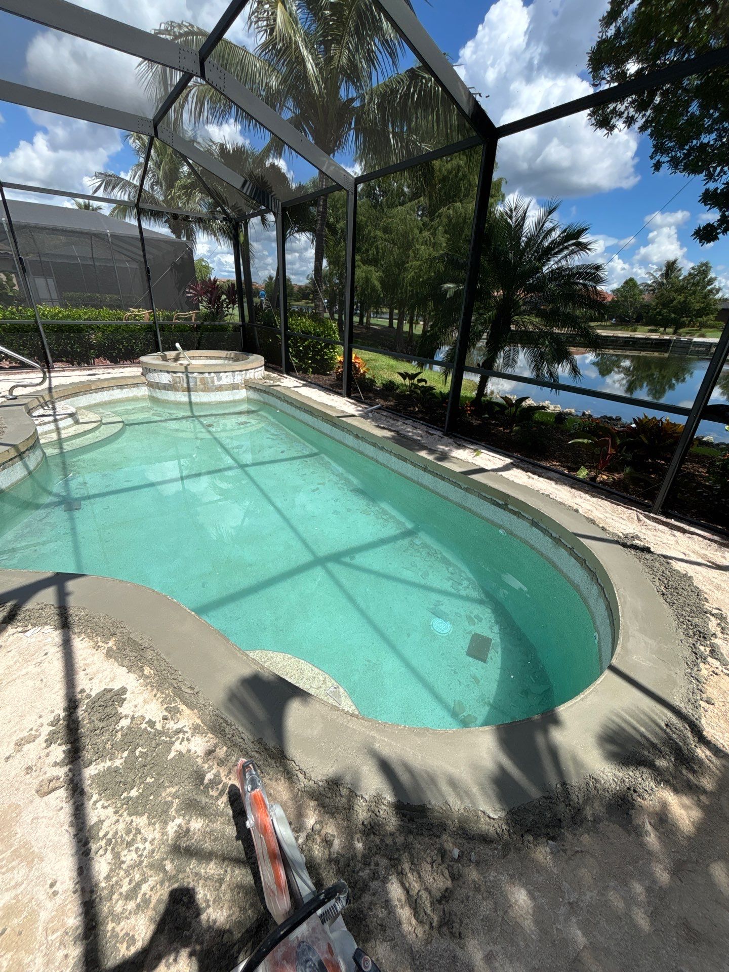 Textured Marble Pool Deck - Bonita National Golf & Country Club by Old Town Pavers Llc